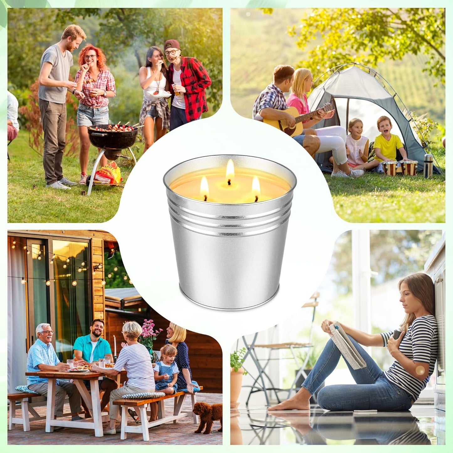 2 Pack Citronella Candles Large, 3 Wicks 34oz Citronella Candle Outdoor for Home Patio, 200h Long Lasting Summer Candle Bulk for Homen Scented Garden Balcony Camping BBQ