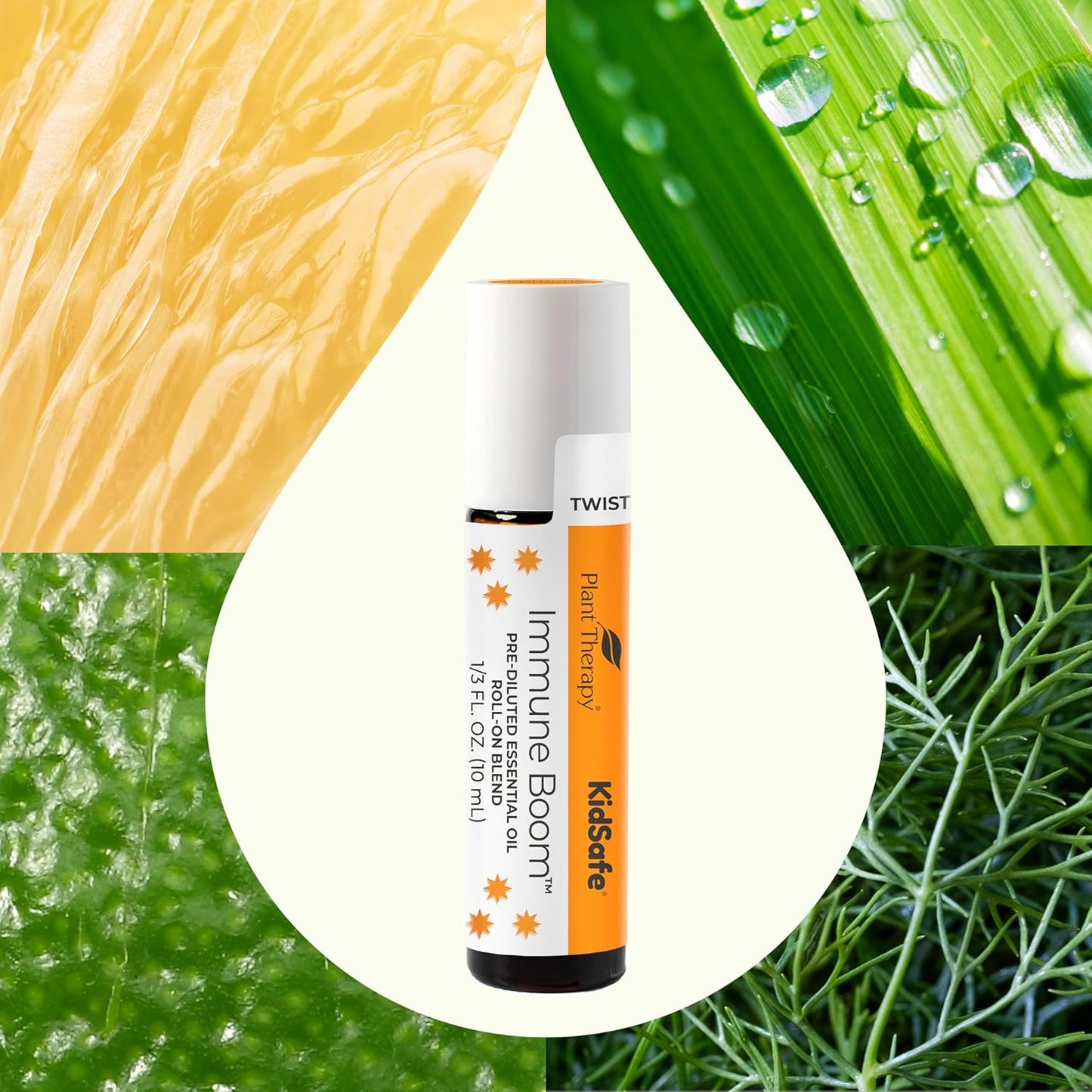 Plant Therapy Immune Boom KidSafe Essential Oil Blend Pre-Diluted Roll-On 10 mL (1/3 oz) Ready to Use, Made with Pure Essential Oils and Fractionated Coconut Oil