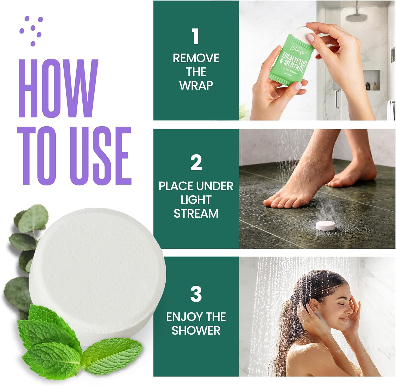 Cleverfy Eucalyptus Shower Steamers Aromatherapy - Birthday Gifts for Women, Mom, Wife, Grandma, Her, Best Friend, Daughter, Sister, Teens & Girlfriend - 18 Tablets