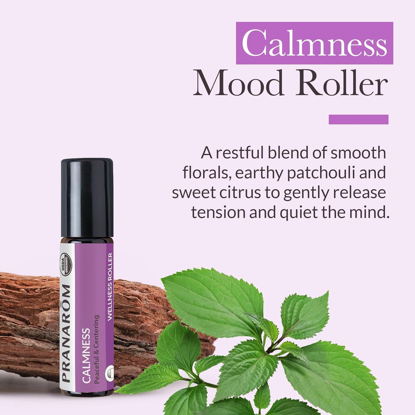 Pranarom - Calmness Mood Roller Wellness Blend 8ml - Aromatherapy for Relaxation - Certified Organic Ingredients - Convenient Roller Application - Cruelty-Free and Pure