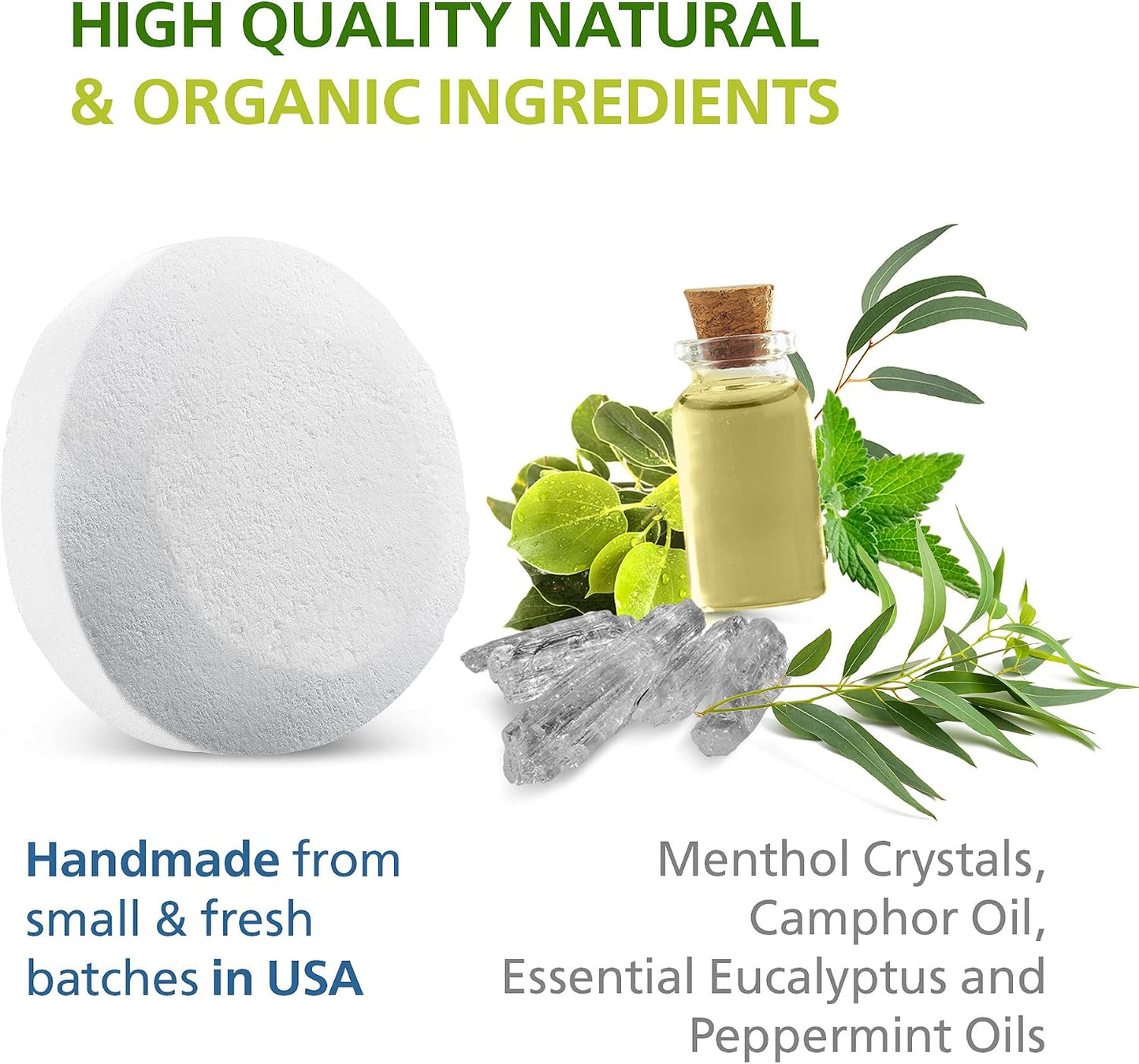 Made in USA - 18 Shower Steamers Vapor Tablets Extra Strong for Sinus Relief Aromatherapy Spa, Shower Bombs - Menthol Crystals, Camphor and Eucalyptus Essential Oils - Long Lasting Effect