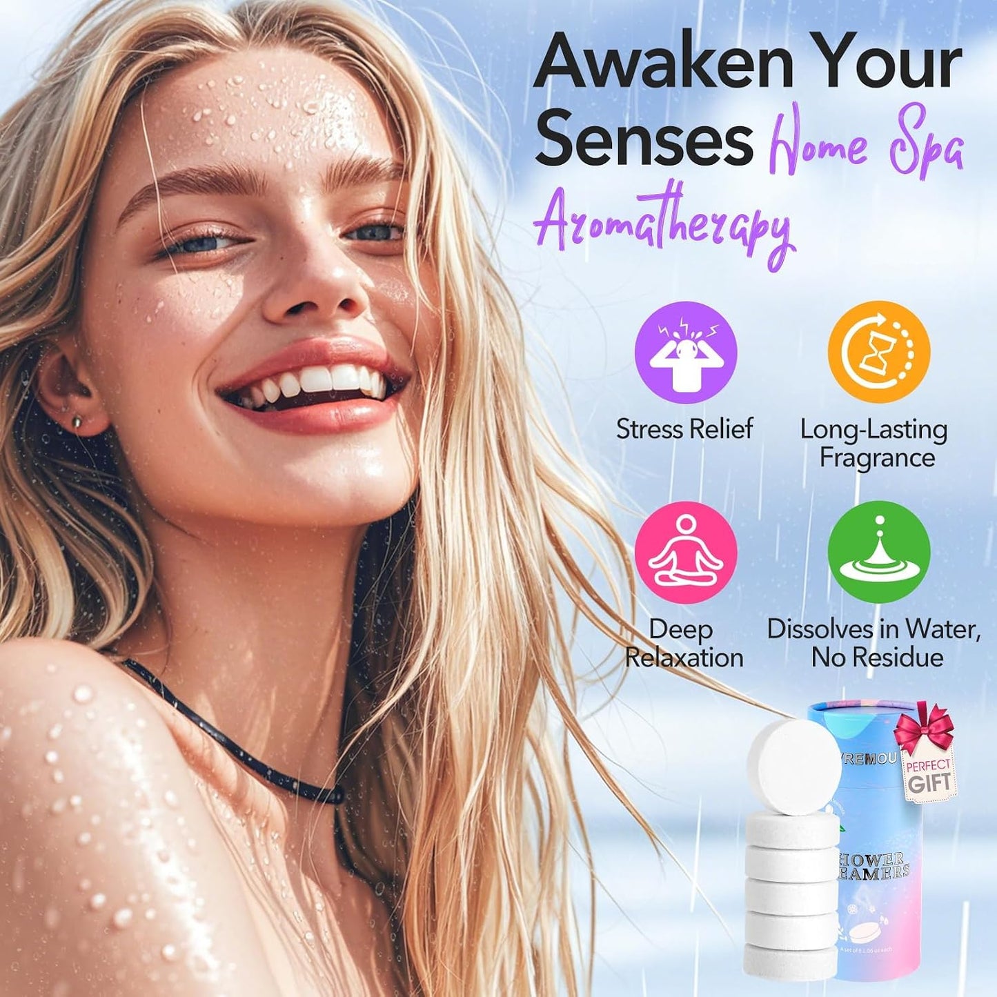 Shower Steamers Aromatherapy - 8 Pack Gifts for Women Shower Bombs Tablets,Self Care Relaxation Home SPA