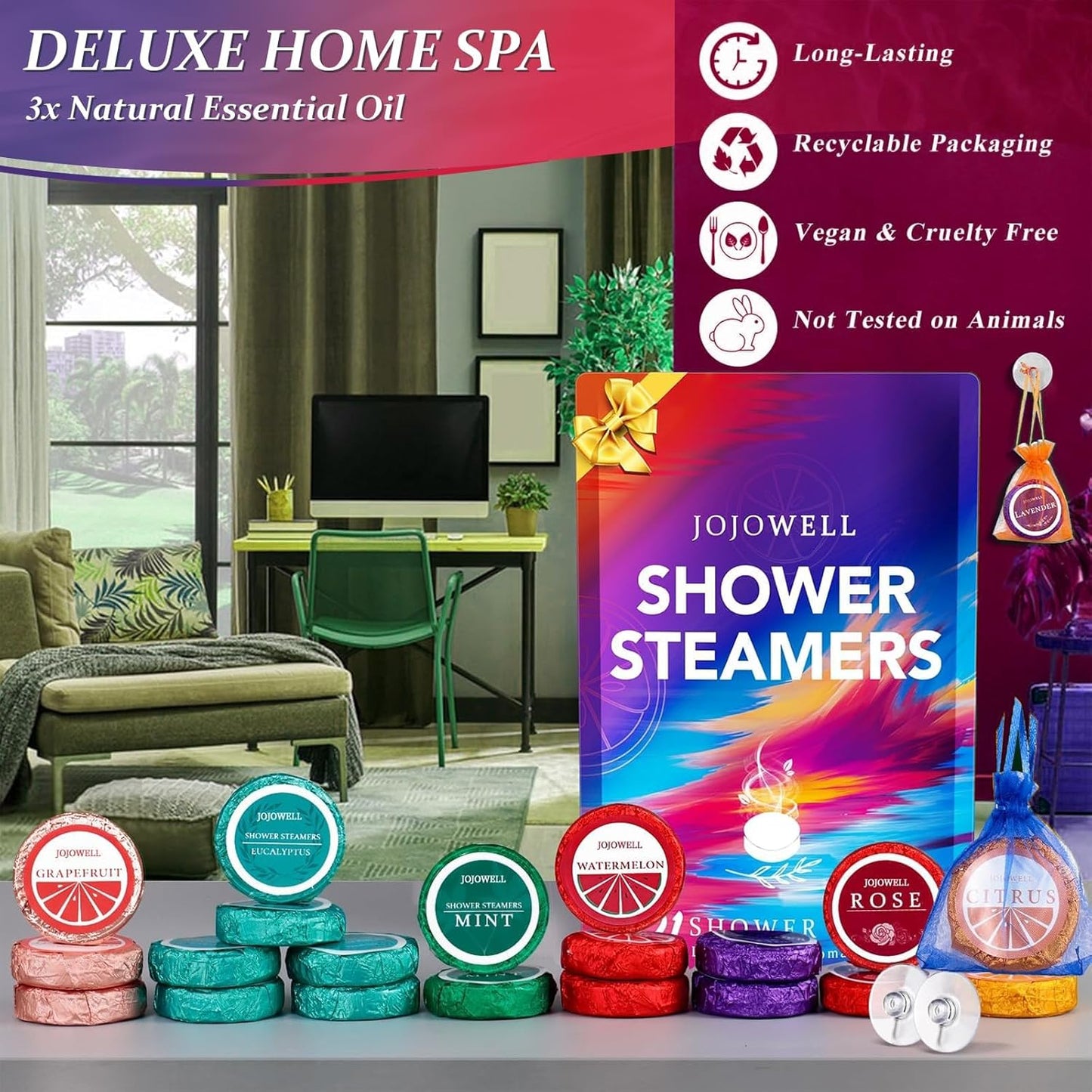 Shower Steamers Aromatherapy - 21Pcs Birthday Gifts for Women, Mom, Wife, Her, Best Friend, Daughter, Sister, Teens & Girlfriend, Self Care with Natural Essential Oils Relaxation Home SPA Gift Set