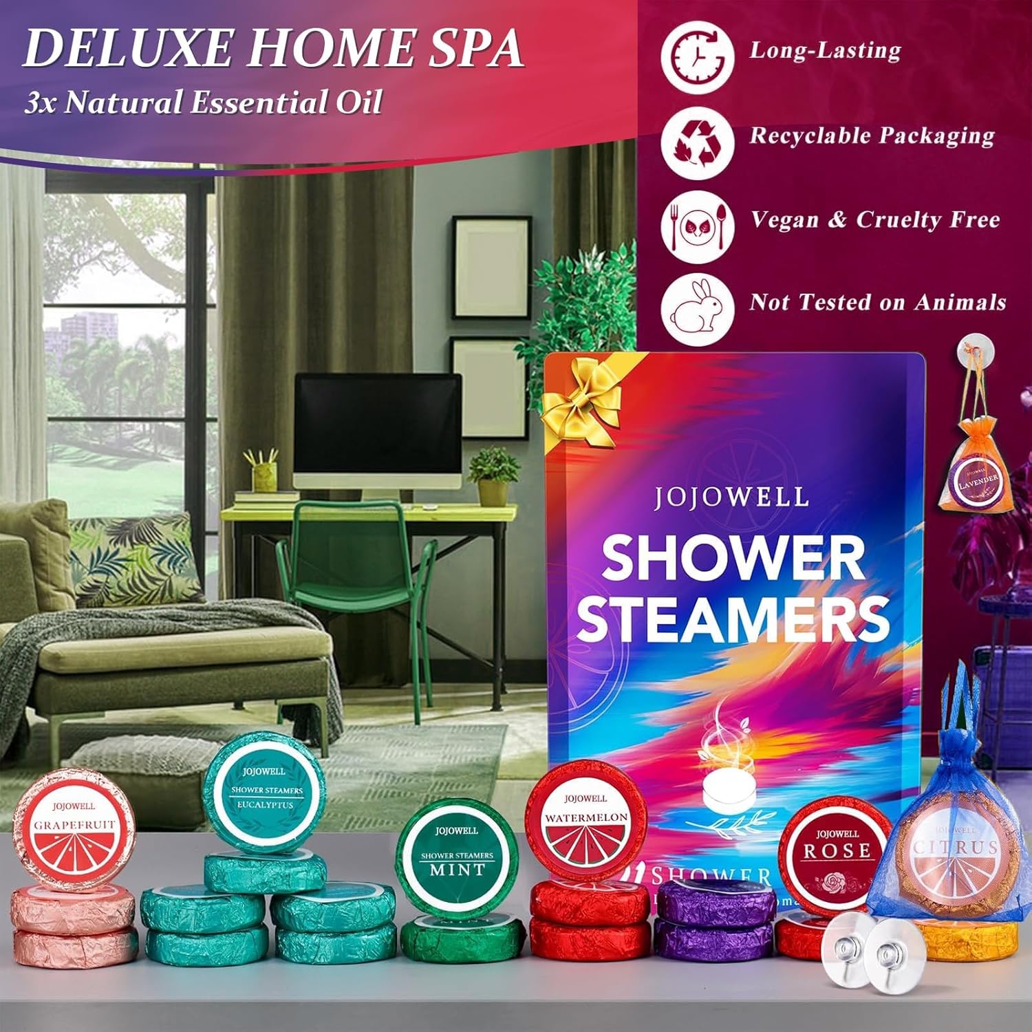 Shower Steamers Aromatherapy - 21Pcs Birthday Gifts for Women, Mom, Wife, Her, Best Friend, Daughter, Sister, Teens & Girlfriend, Self Care with Natural Essential Oils Relaxation Home SPA Gift Set