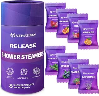 Shower Steamers Aromatherapy, 8-Pack Shower Bombs | Christmas Stocking Stuffers for Adults Women Men Teens White Elephant Birthday Gifts, Organic Essential Oil Home Spa Relaxing