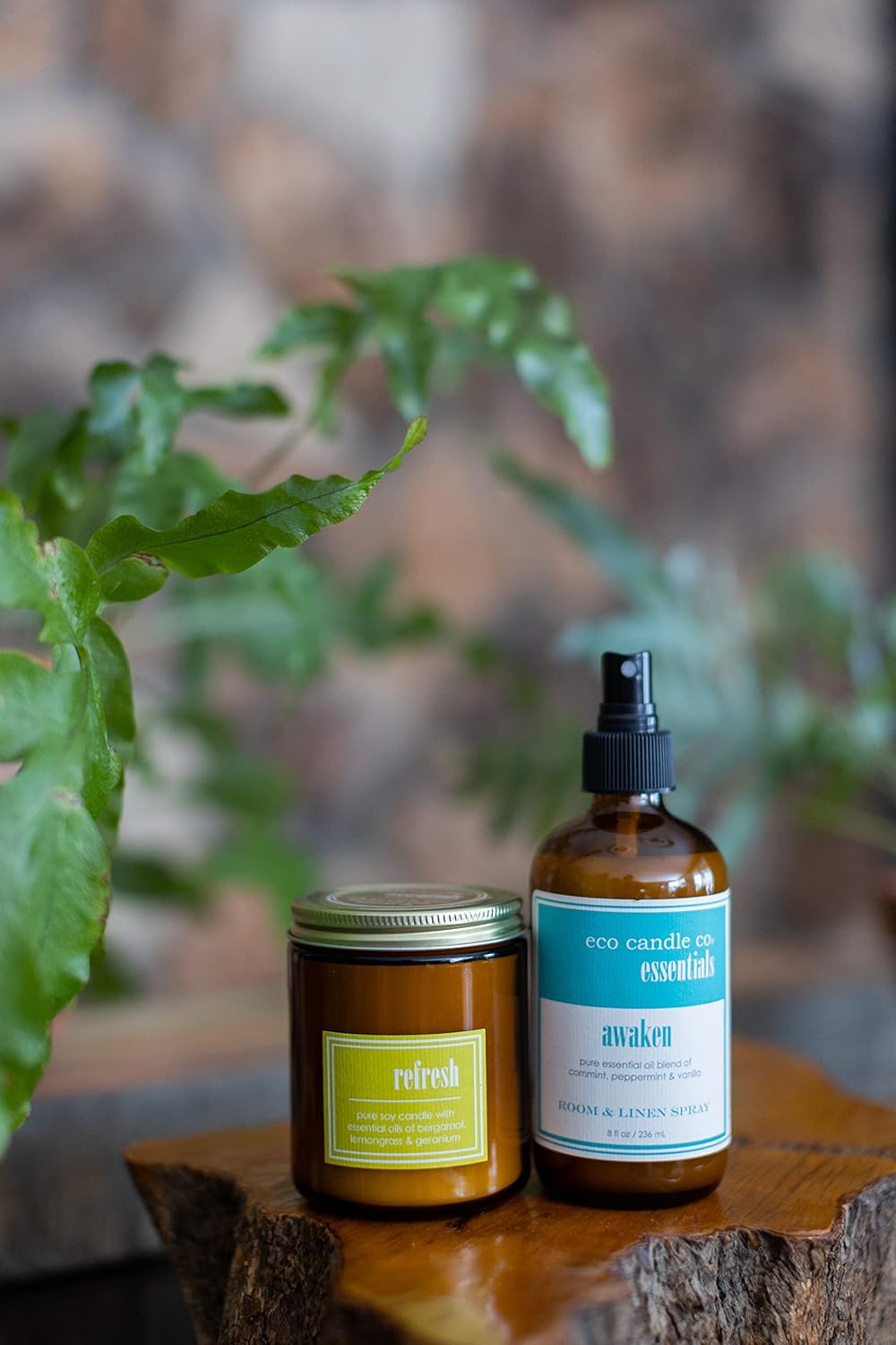 ECO CANDLE CO. Essentials Candle, Refresh, 8 oz. - 100% Soy Wax, No Lead, Hand Poured, Phthalate Free, Made from Midwest Grown Soybeans, All Natural Wicks