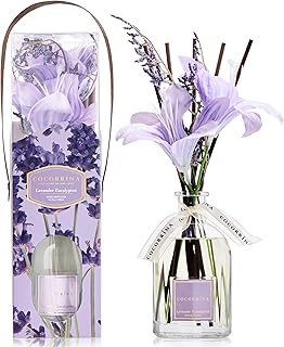 COCORRÍNA Reed Diffuser - Lavender Eucalyptus 8.5 Fl.oz Flower Reed Diffuser with Sticks, Bedroom Bathroom Shelf Decor (Floral Basket Collection)