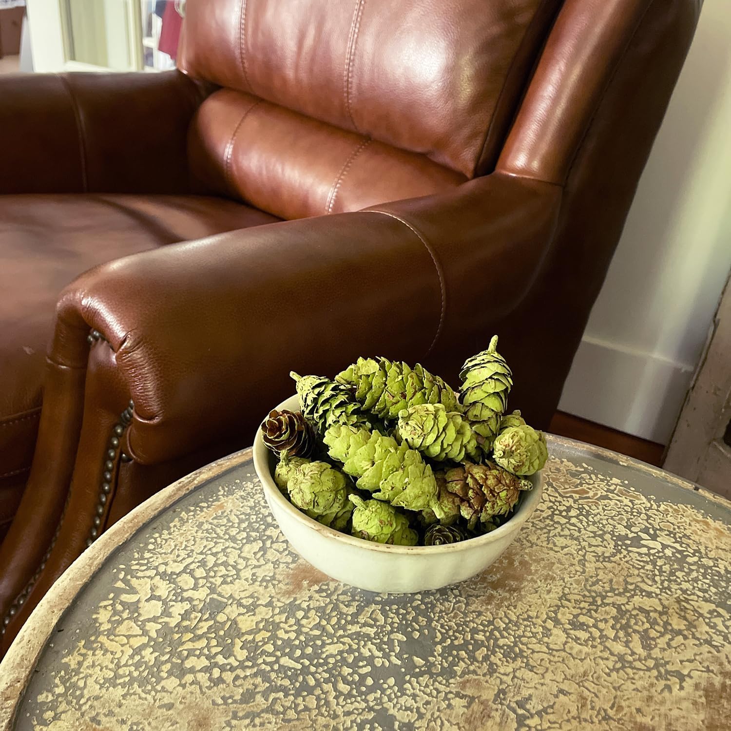 Hillhouse Naturals - Potpourri Pine Cones - Fragrant Versatile Potpourri Bowl Filler & Winter/Holiday Decor - with Pine, Cedar & Citrus Peel - Made in the USA - Green - Cedar & Pine Scent - 8 oz