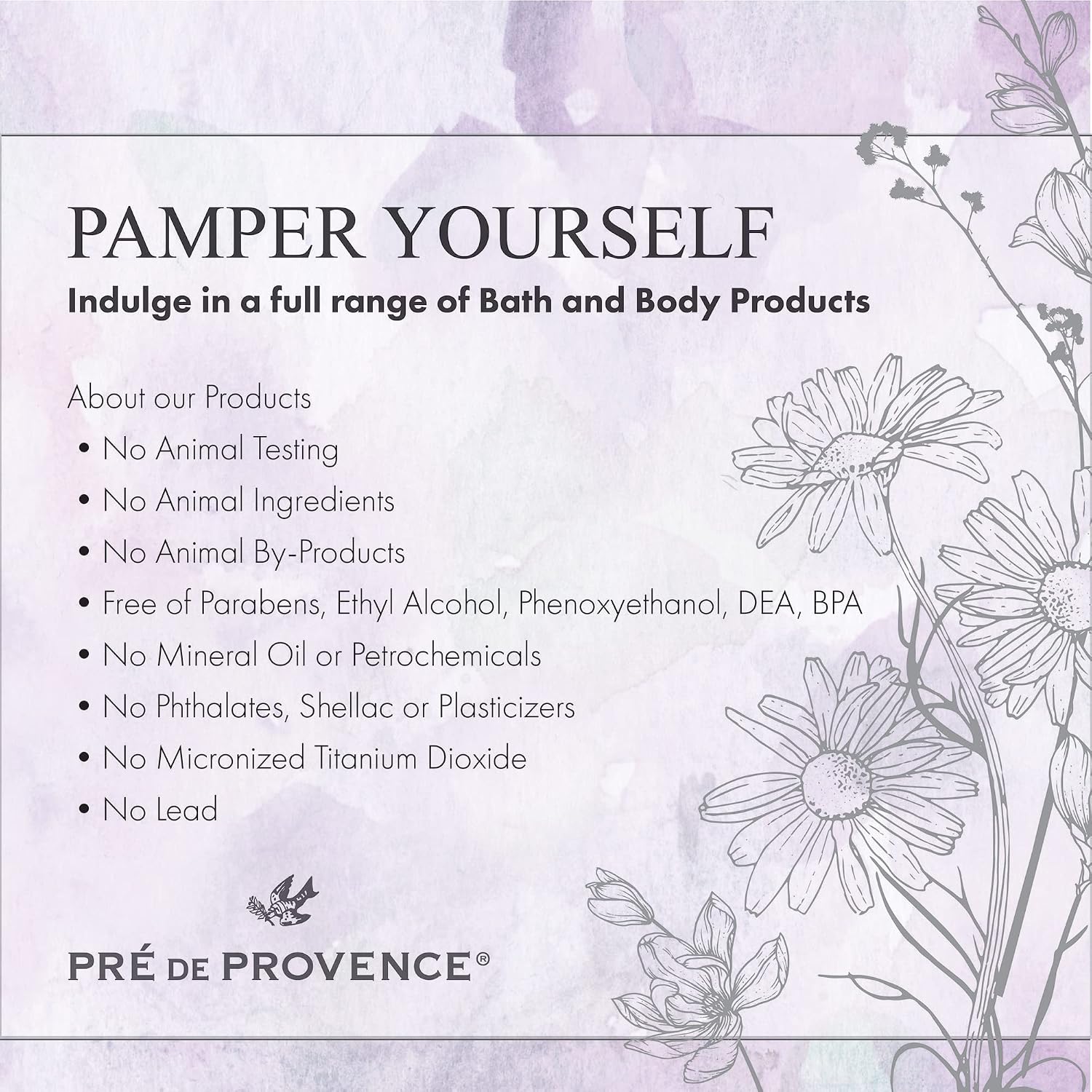 Pre de Provence Provincial Lavender Collection Soft Calming Scent for Your Home, Linen Water Refill, 33.8 fl oz