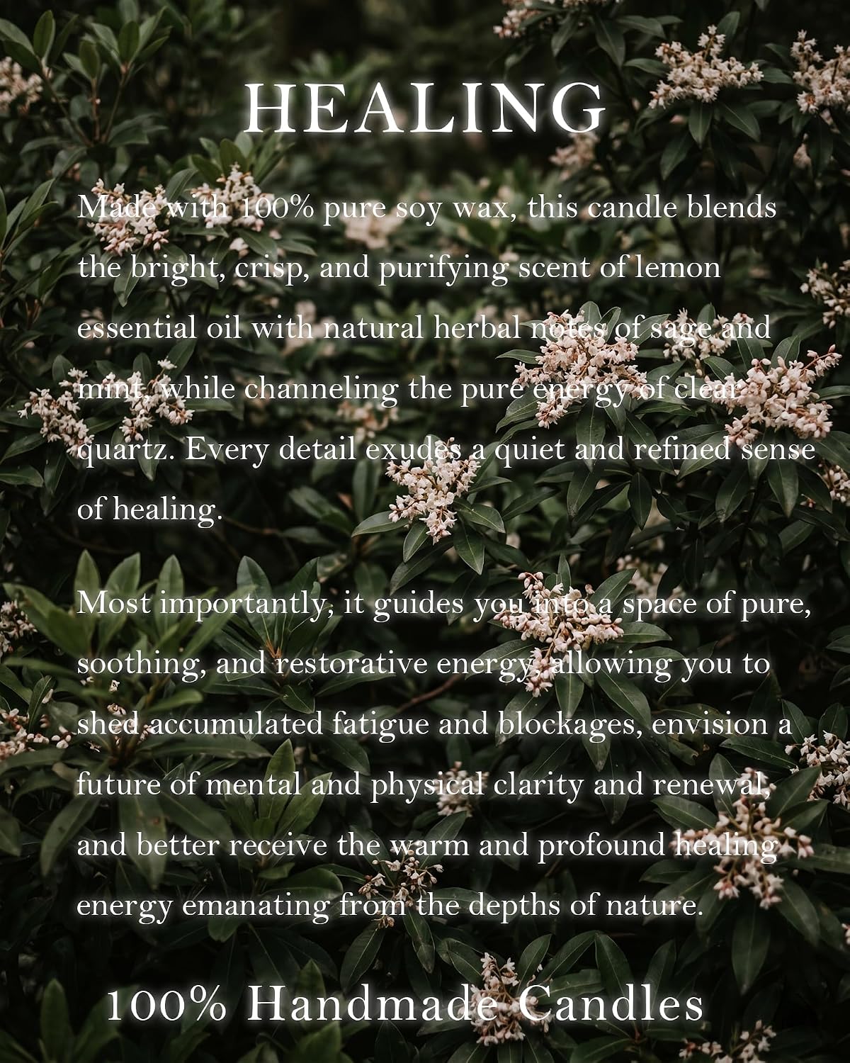 Healing Energy Candle, Negative Energy Cleansing,Soy Aromatherapy, Handmade Crystal Candle for Soothing.(Healing)