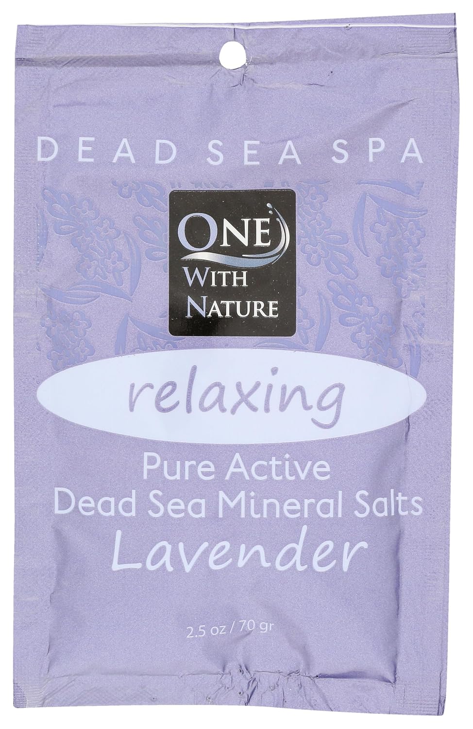 One With Nature Relaxing Lavender Dead Sea Bath Salt Packet, 2.5 OZ