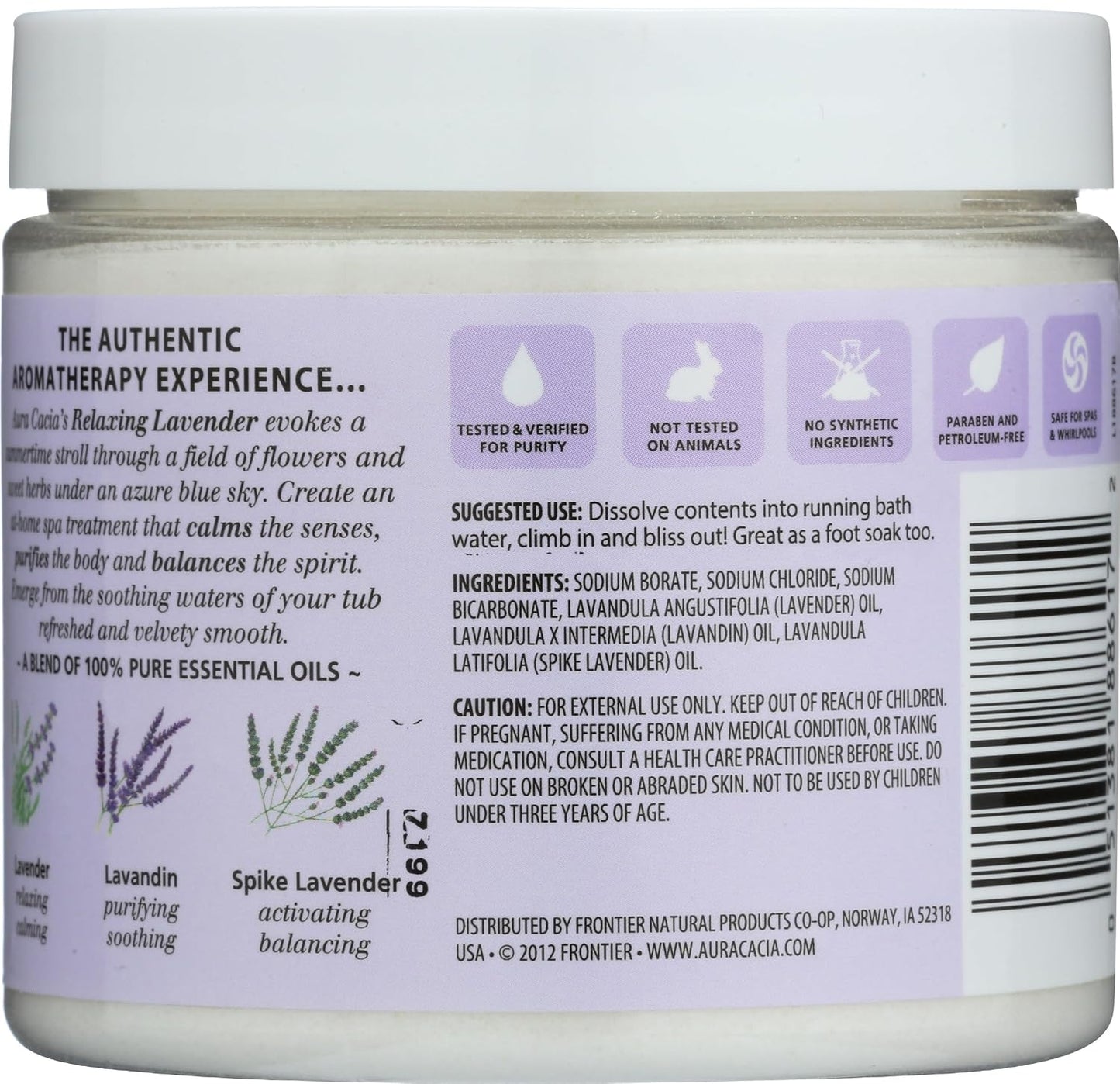 Aura Cacia Relaxing Lavender Aromatherapy Mineral Bath | 16 oz. Jar