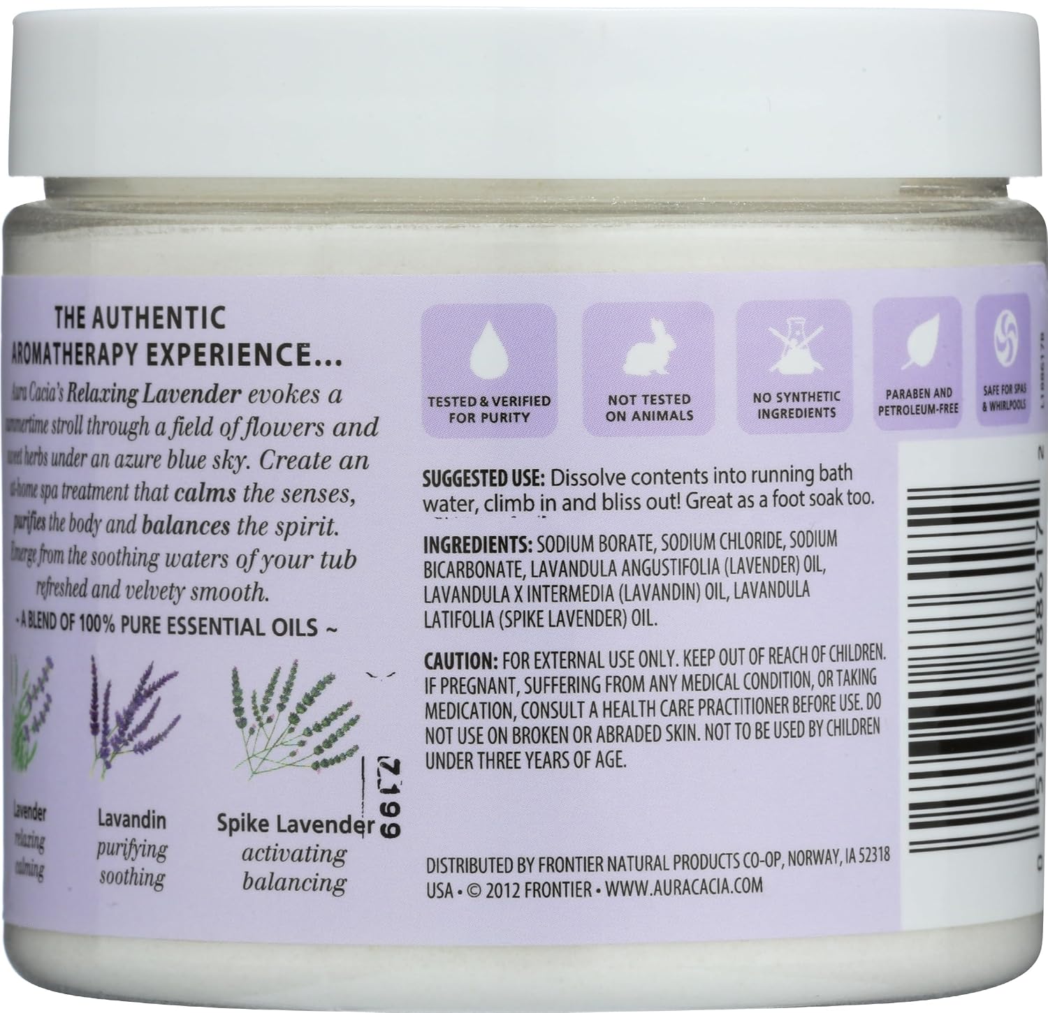 Aura Cacia Relaxing Lavender Aromatherapy Mineral Bath | 16 oz. Jar