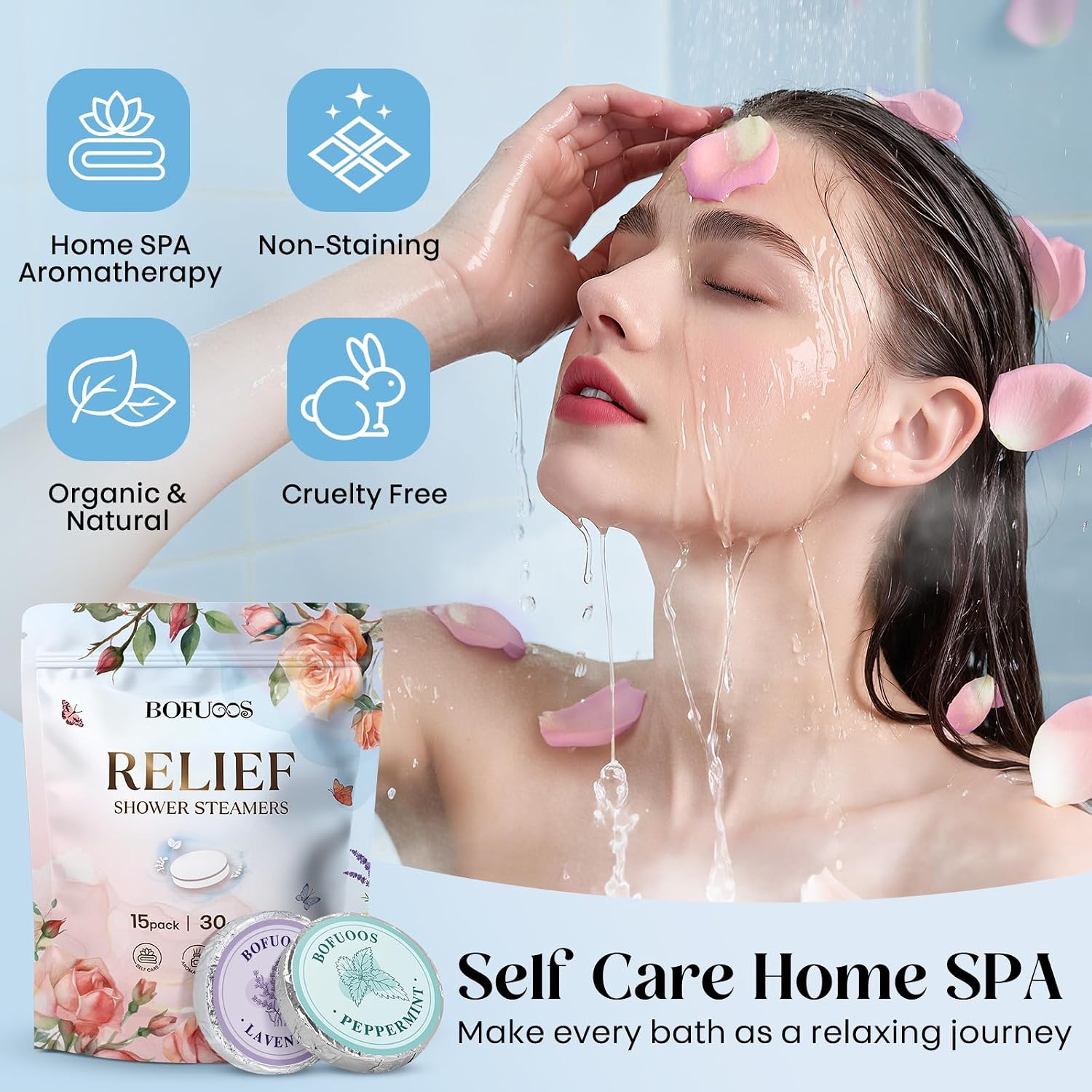 Shower Steamers Aromatherapy, Natural Essential Oils for Self Care | Birthday & Christmas gift for Women, Mom, Wife, Teen girls, Spa Stress Relief & Relaxation Gifts, Travel Essentials