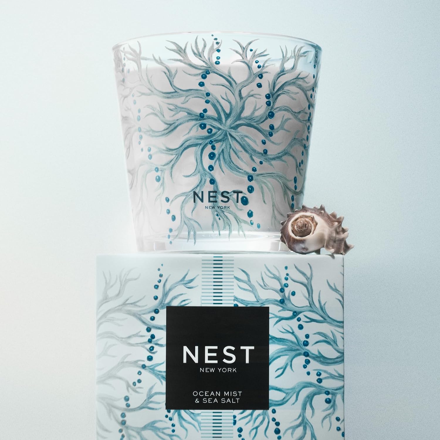 NEST New York Scented Decorative 3-Wick Candle, Ocean Mist & Sea Salt - 21.1 oz
