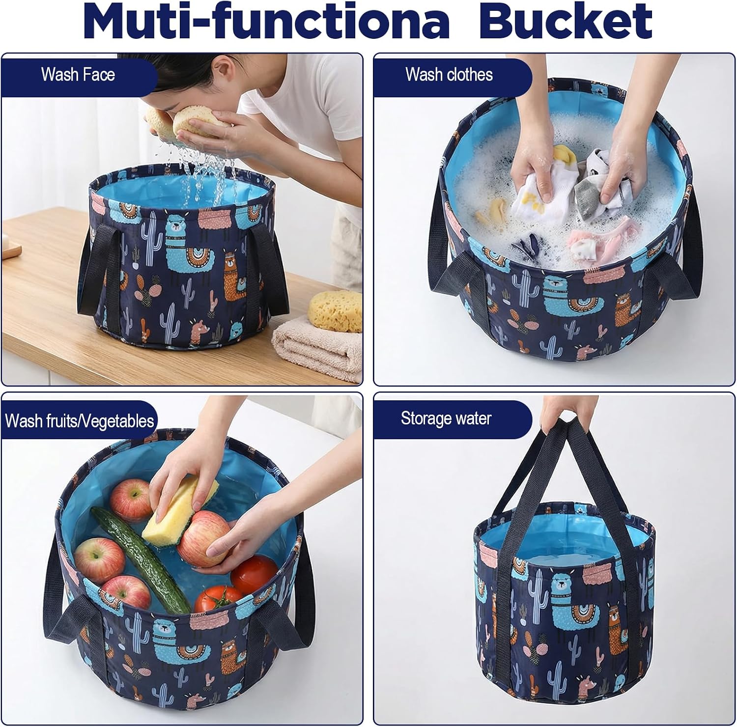 Yolev Foot Bucket for Soaking Feet Portable Foot Bath Basin 7.2 Inches High Travel Foot Tube for Soaking Feet Home Pedicure & Outdoor Camping Washing (Blue)