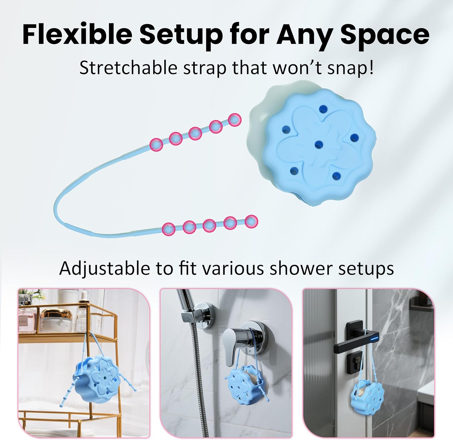 2 Packs Silicone Shower Steamer Tray/Holder, Shower Soap Dish Holder, Durable Steamer Hanger, Aromatherapy Diffuser Containers, Bathroom Accessories for Yoga Decor, Yellow and Blue