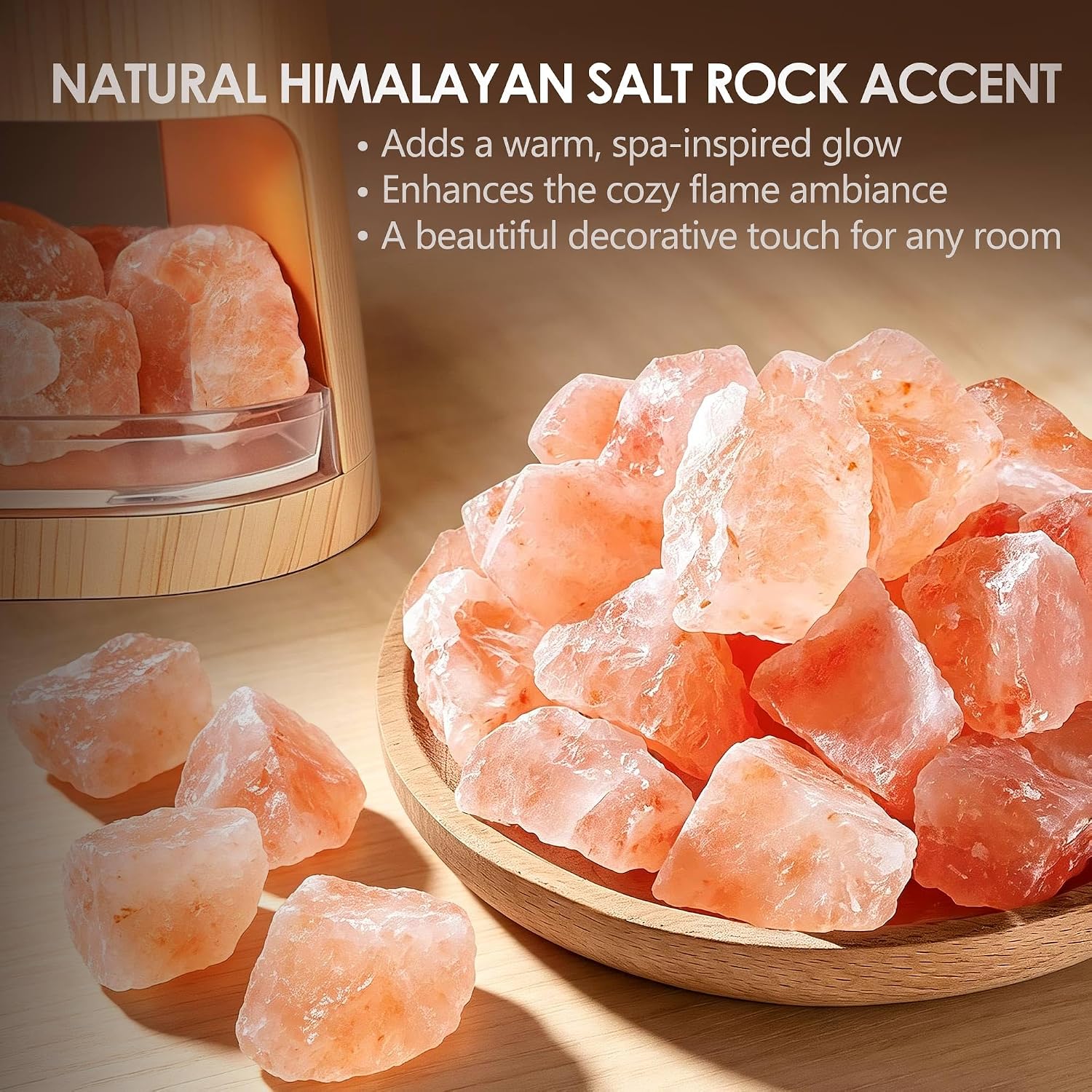 Essential Oil Diffuser & Himalayan Salt Lamp - 5 in 1 Aromatherapy Diffuser Humidifier with Remote Control, 8 Color LED Lights Cool Mist Humidifier for Home, Bedroom, Office, Yoga, 260ml