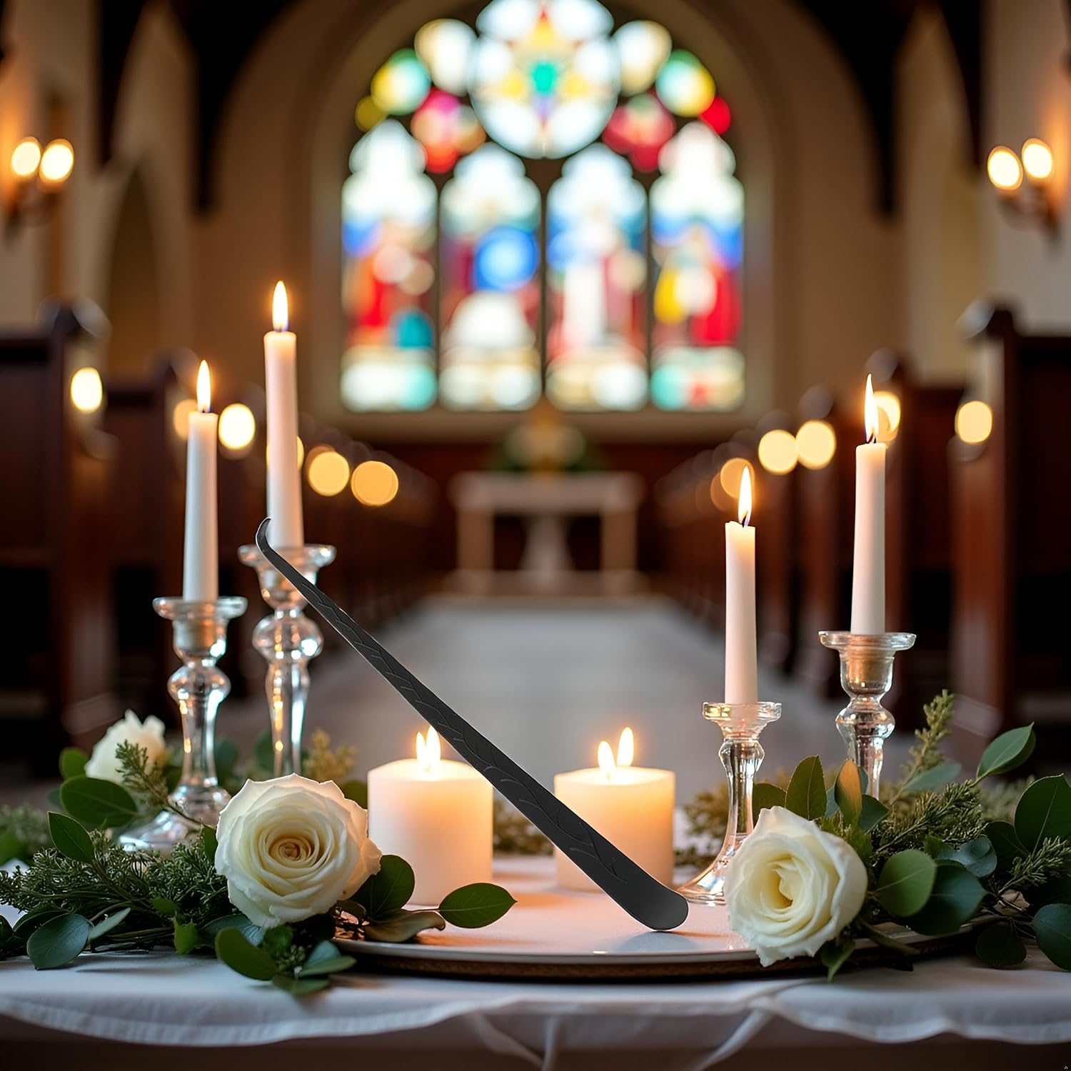1Pc Black Candle Wick Dipper Snuffer Trimmer Candle Accessories, for Home Wedding Polished Stainless Steel Wick Cutter Accessories