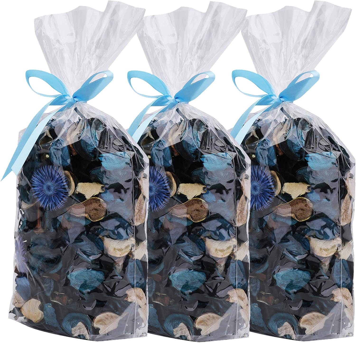 Yesland 3 Pack Potpourri Bag, Ocean Scent Fresh Perfume Sachet of Dried Flower Petals, Perfect Bowl and Vase Decorative Filler for Home & Office, 5oz (Blue)