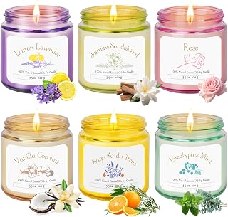 6 Pack Candles for Home Scented | Aromatherapy Candles Gift for Women,Soy Wax Long Lasting Jar Candles Gift Set for Women Christmas,Birthday,Mother's Day,Anniversary Present