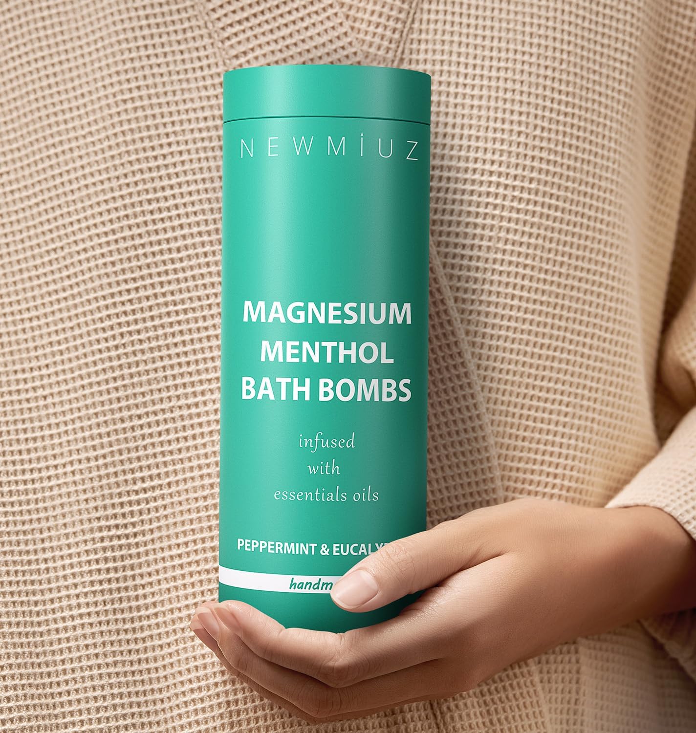 Magnesium Menthol Fizzing Bath Bomb Eucalyptus Peppermint Epsom Salt Refreshing Bubble Spa with Essential Oil Infused Post Workout Sore Muscles Recovery Gift
