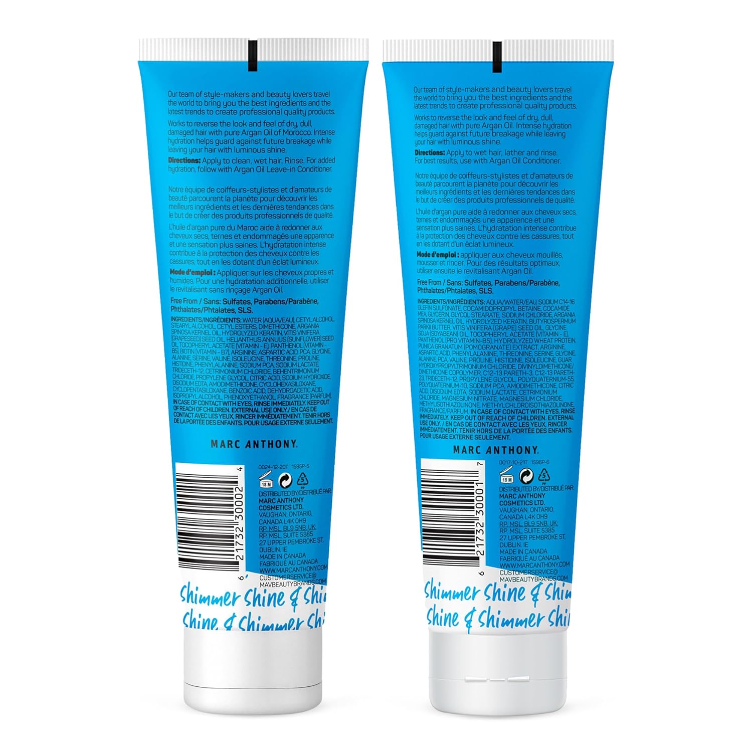 Marc Anthony Argan Oil Shampoo & Conditioner Set with Keratin - Moisturizing & Hydrating for Dry, Dull Hair - Repairs, Strengthens & Revives Shine with Nourishing Argan Oil of Morrocco - Sulfate Free