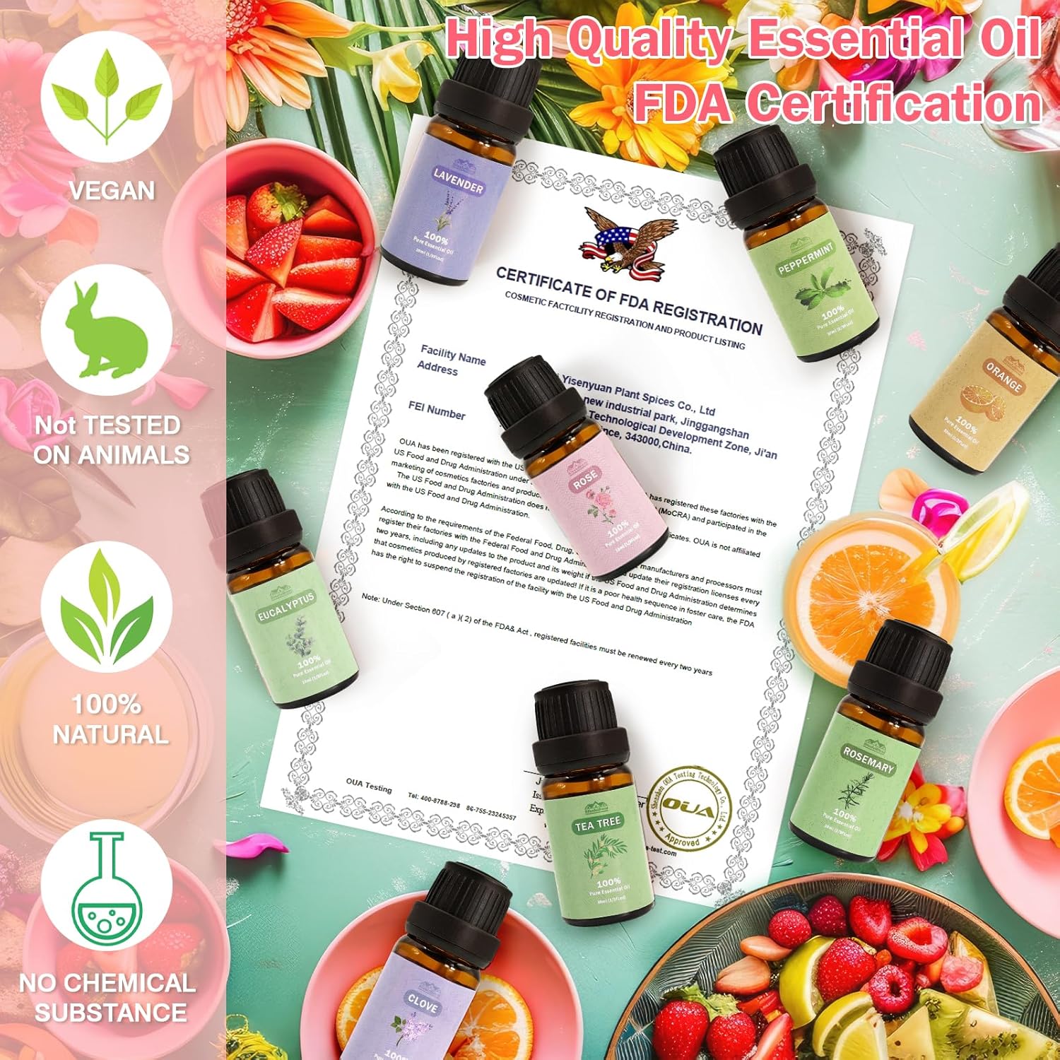 8 Pcs×10ml Pure Essential Oils for Diffuser for Home Care, Perfume, Candle and Soap Making - Peppermint, Lavender, Rose, Clove-Organic Essential Oils Set for Women and Mom Gift