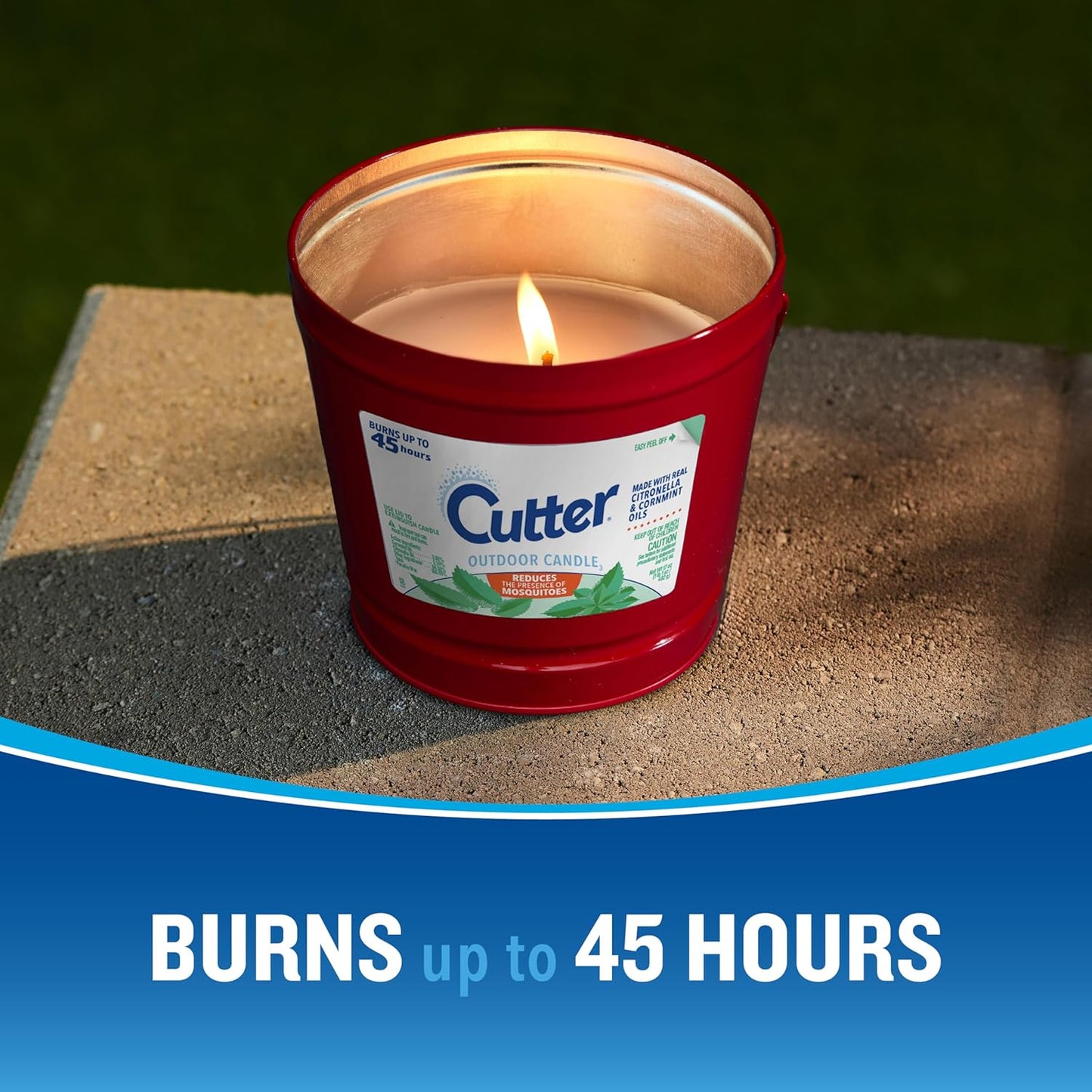 Cutter Candle, 17 Ounces, Outdoor Candle Made with Real Citronella Oil and Cornmint Oil Reduces The Presence of Mosquitoes with A Light, Fragrant Citronella and Mint Scent, 6 Pack