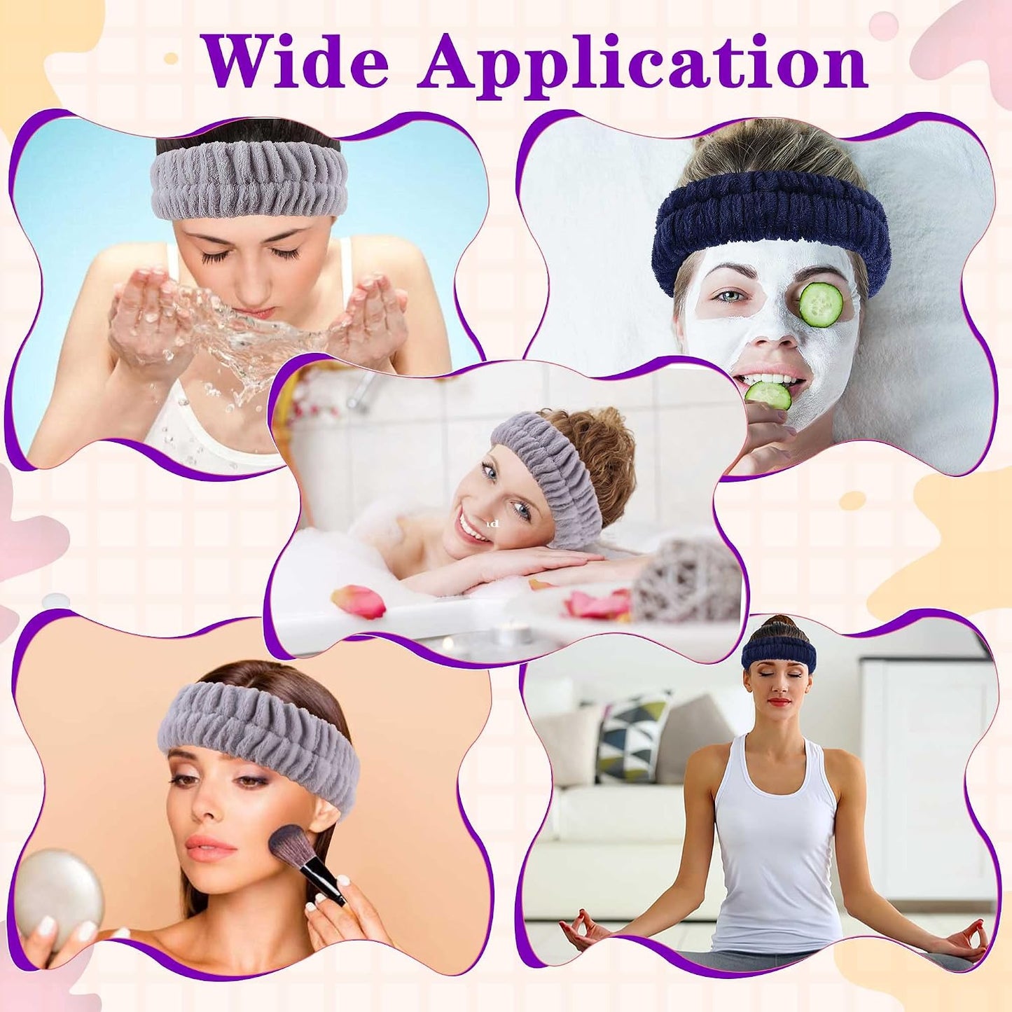 YGQQOY Spa Headband, Makeup Headband for Washing Face, Skincare Headbands for Girls Women, Soft Facial Makeup Head Band,Chrismas Gifts for Teens