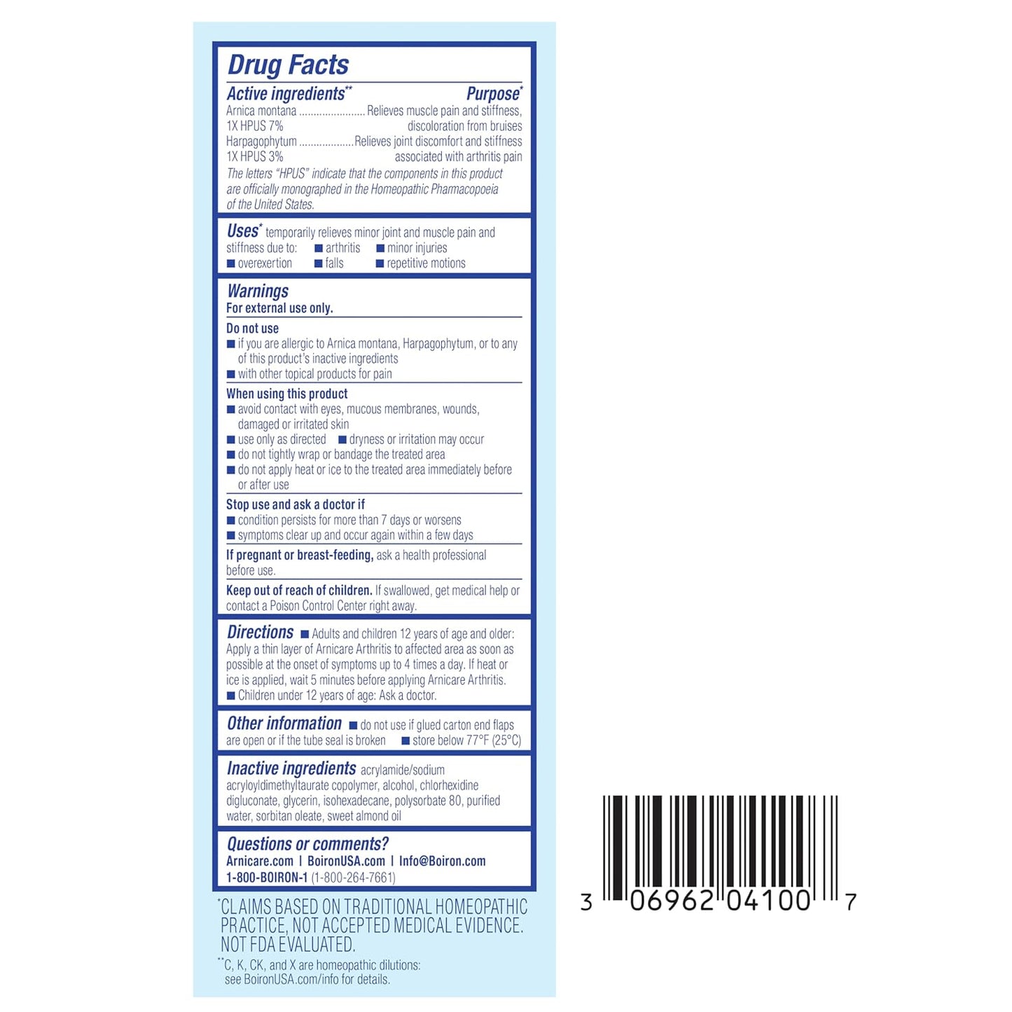 Boiron Arnicare Arthritis Cream for Pain Relief of Knees, Hands, Wrists, Elbows, Joints & Muscles – Quickly Absorbed & Fragrance-Free – 5 oz (2 Pack of 2.5 oz)