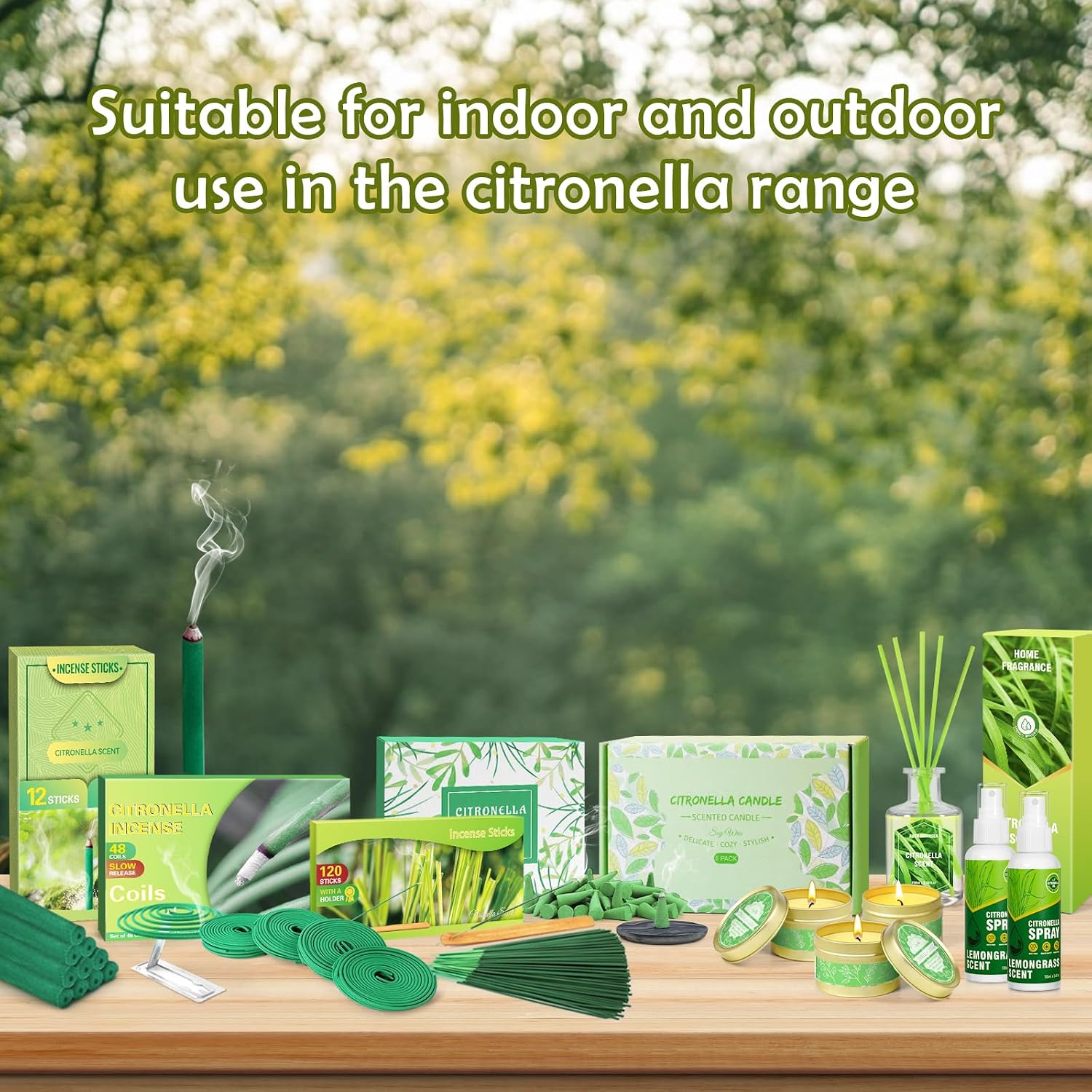 SCENTORINI Citronella Spray with Lemongrass Essential Oil, DEET-Free, 6.76 oz (2 Pack) Air Freshener Mist, Plant-Based for Home, Patio, Outdoor, Courtyard, Camping, Hiking, Traveling, Fishing