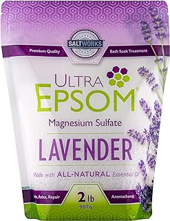 SaltWorks Ultra Epsom Scented Bath Salt, Lavender, 2 Pound Bag