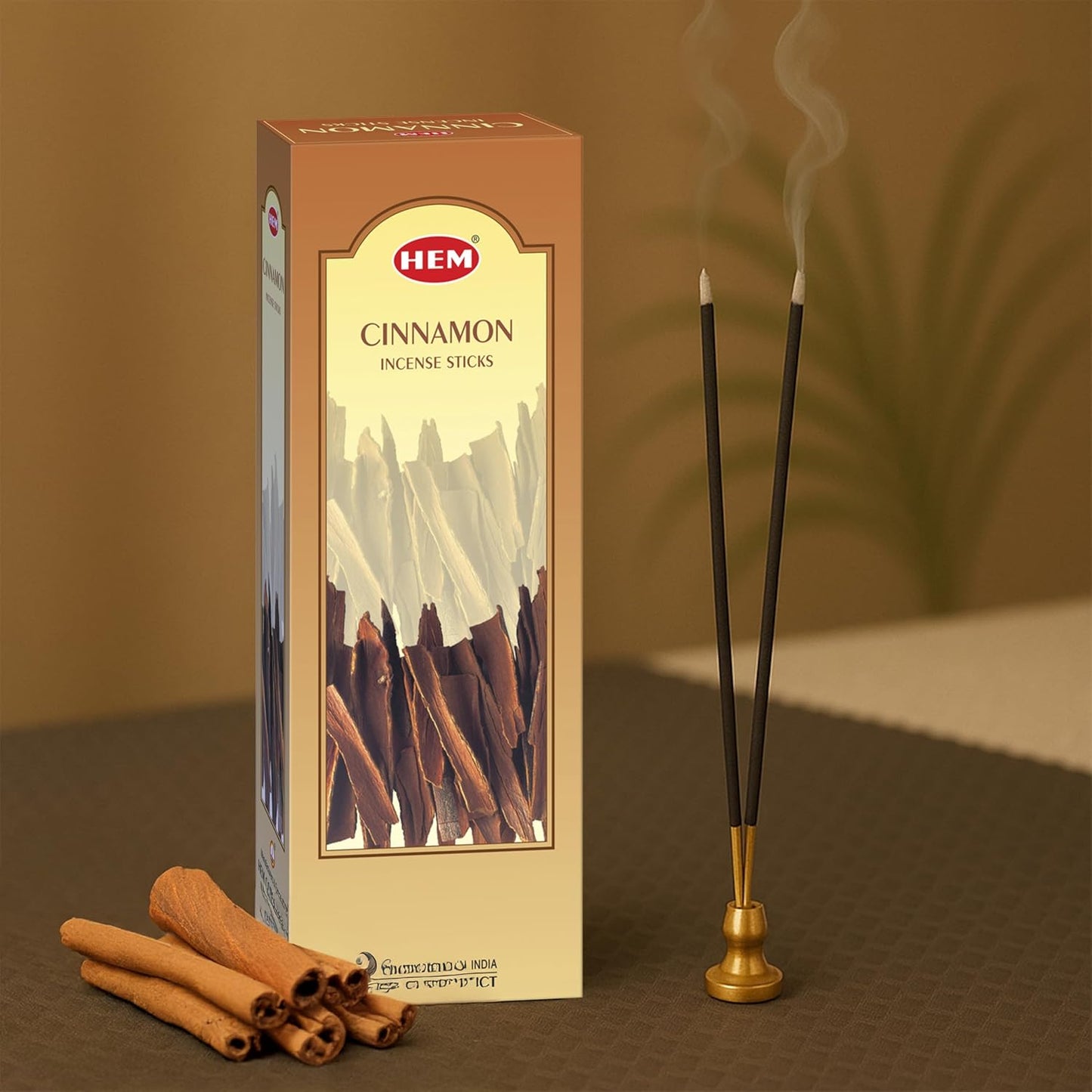 Hem Cinnamon Incense Sticks (120 Sticks, 6 Boxes Inside) - 9 Inches Long, 20g per Box - Perfect for Meditation, Rituals,Cleansing & Yoga.