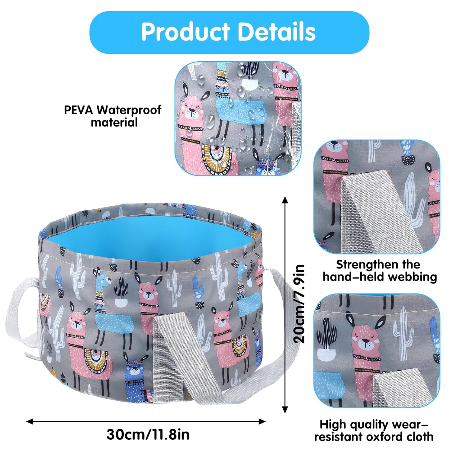 Foldable Bucket for Soaking Feet - Portable Foldable Foot Bath Tub Spa Basin for Travel, Home Pedicure & Outdoor Camping (Grey)