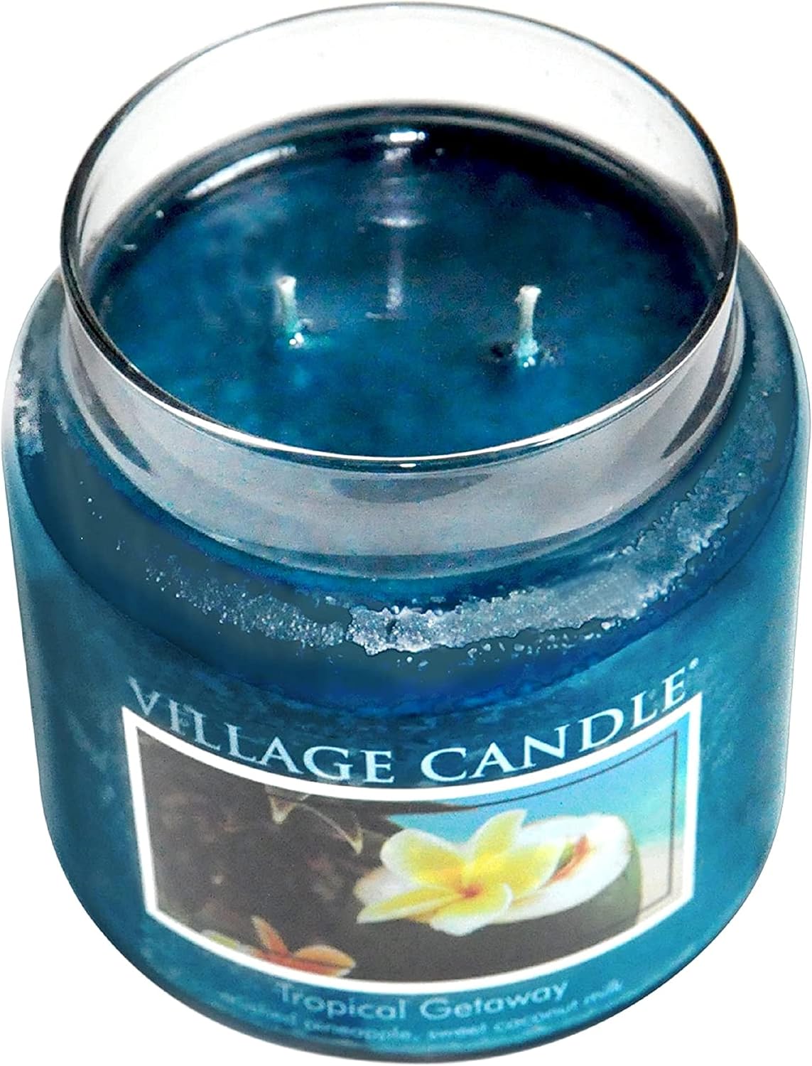 Village Candle Tropical Getaway, Large Apothecary Jar, Scented Candle, 21.25 oz.