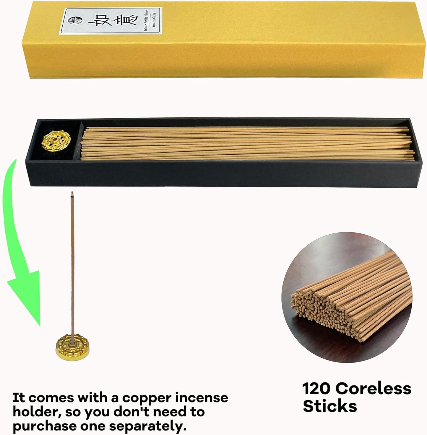 Chinese Natural Kynam Agarwood Boasts a Distinctly Unique Aroma,ldeal for Home Incense, Meditation & More,Premium Incense Sticks, 8 Inch Traditional 125 Count Pack, 35 Minutes Burning Time