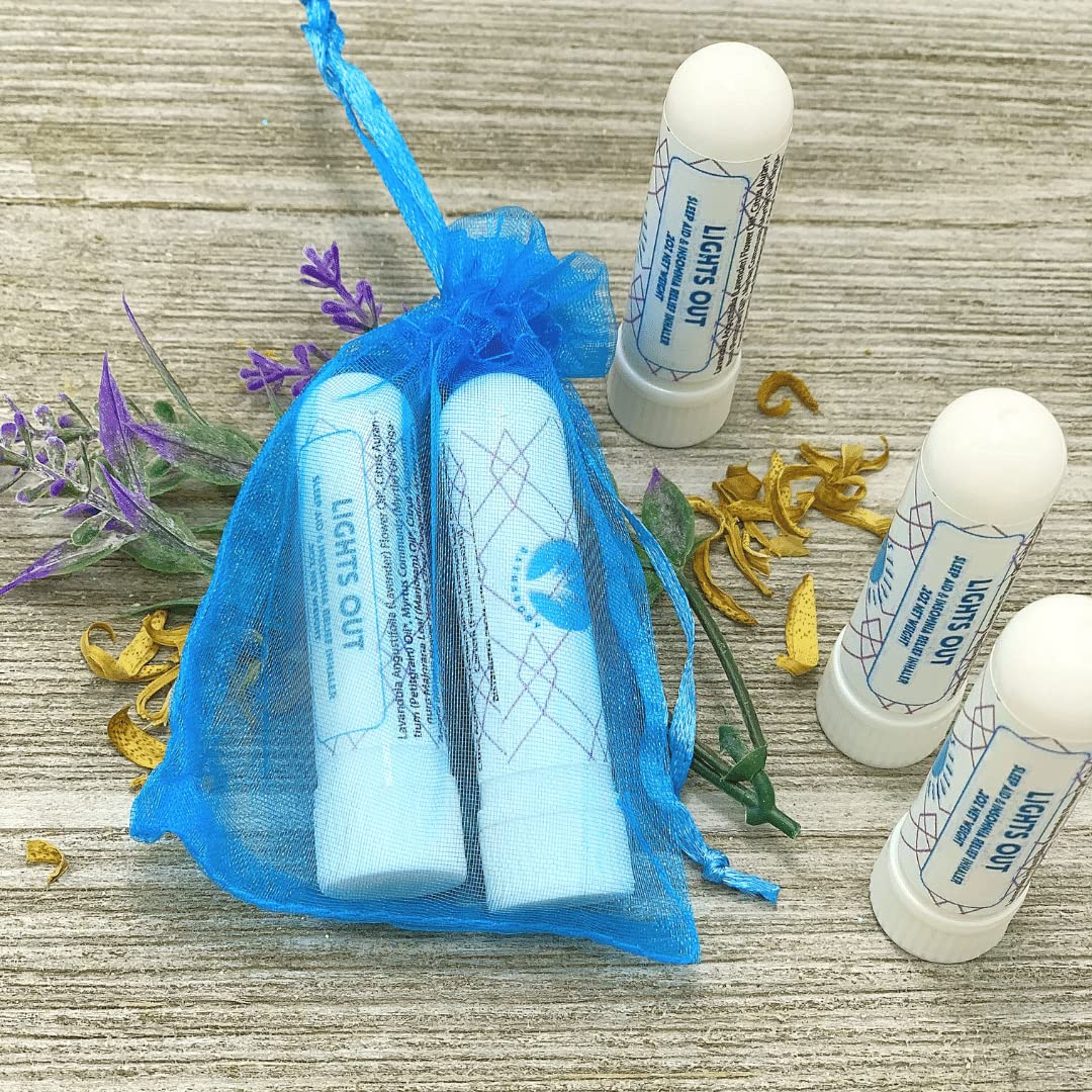 Stripped LIGHTS OUT Essential Oil Inhalers Bath & Body (2 Pack) | Handcrafted, Therapeutic Grade Oils | Sleep Support | Relaxing Blend of Lavender, Petitgrain, Myrtle, Marjoram, Neroli, and More |