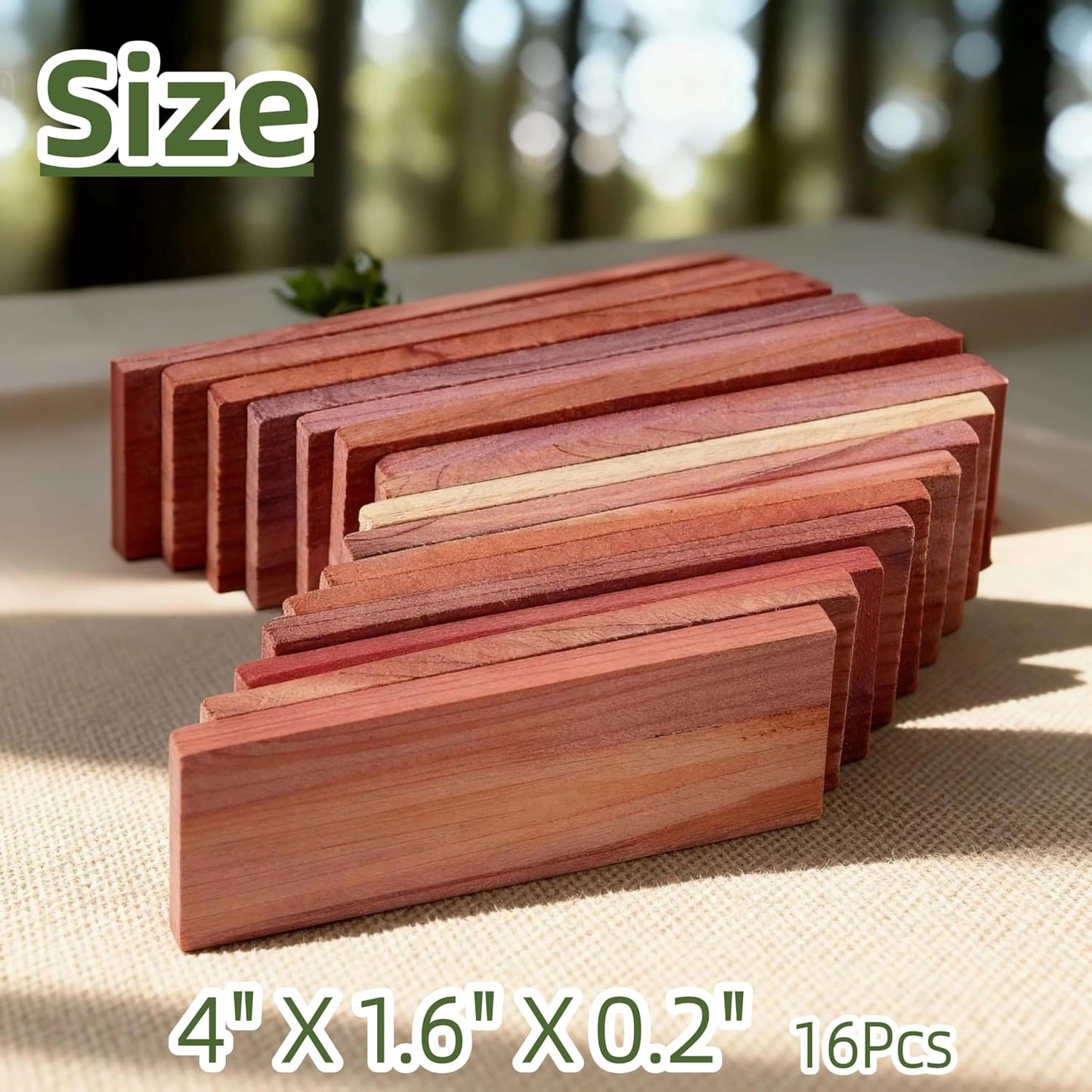 Cedar Blocks for Closet Storage 16Pcs, Red Ceder Blocks Cedar Planks Chips for Closet Drawers 100% Natural Wood Chips