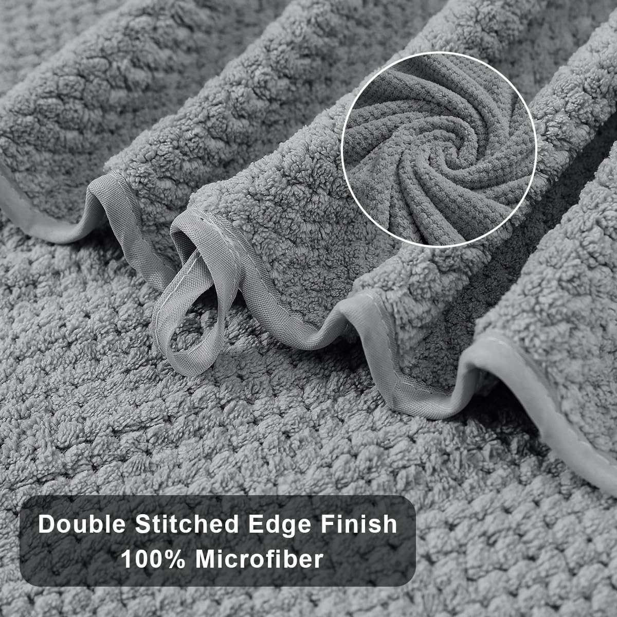8-Piece Gray Bath Towels Set,2 Oversized Large Bath Towels Sheet,2 Hand Towels and 4 Washcloths - 600 GSM Soft Luxury Towel Set,Highly Absorbent Quick Dry Towel Collection for Bathroom,Hotel and Spa