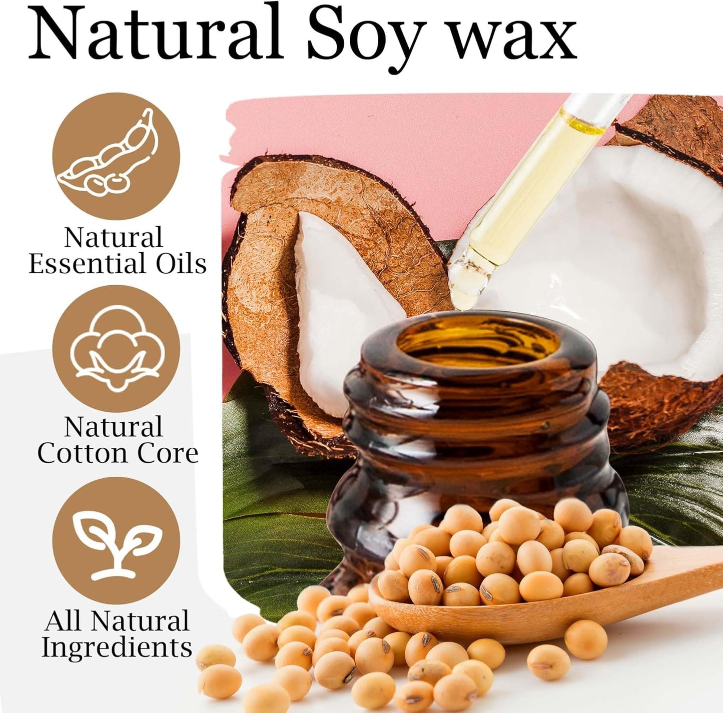 Candles Gifts for Women - Natural Soy Wax Candle for Home Scented Perfect for Christmas, Birthday, Mother's Day, Vanilla Coconut Candles