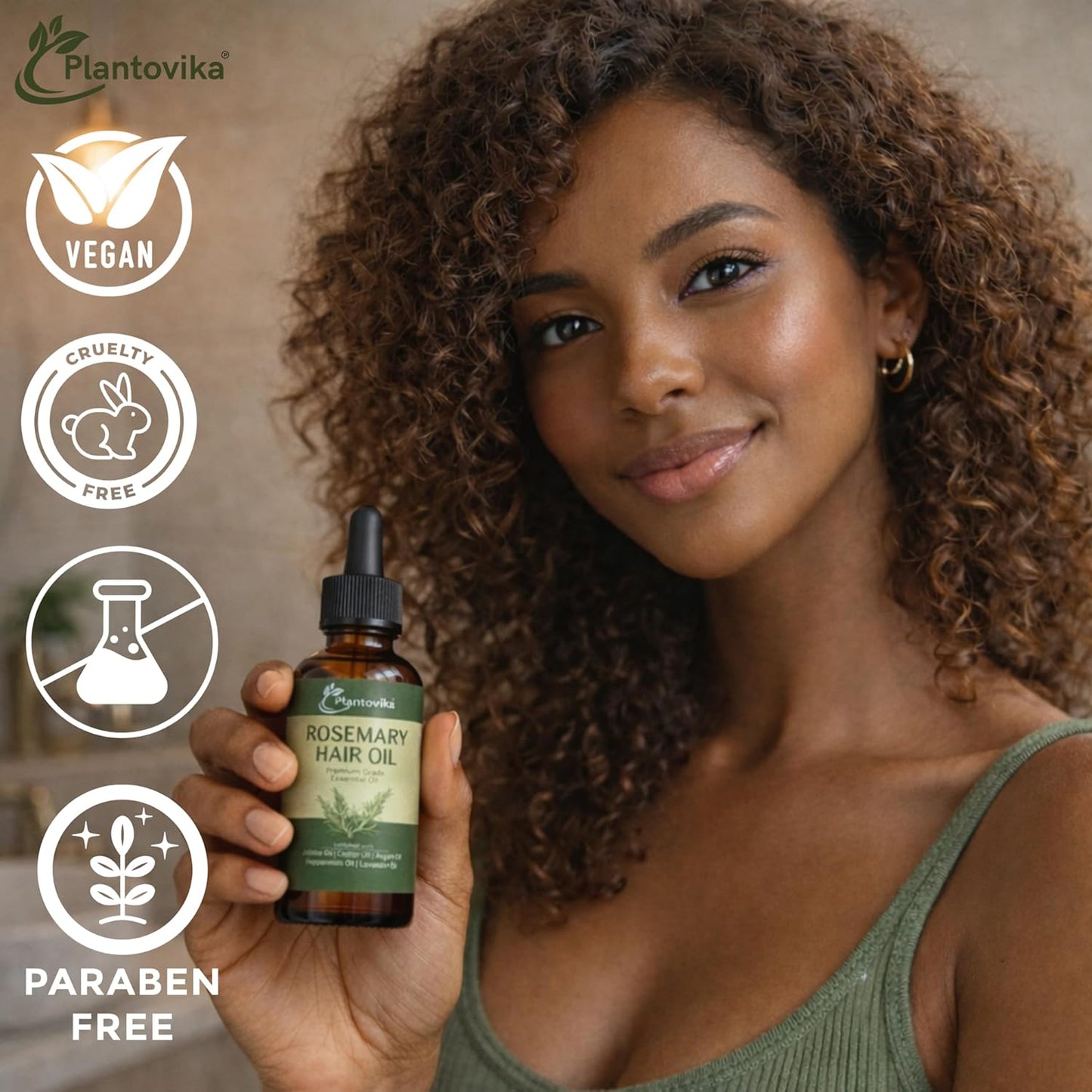 Rosemary Oil for Hair Growth - Hair Growth Oil with Jojoba, Castor, Argan, Peppermint & Lavender | Scalp & Hair Strengthening Treatment for Women & Men (2 Fl Oz)