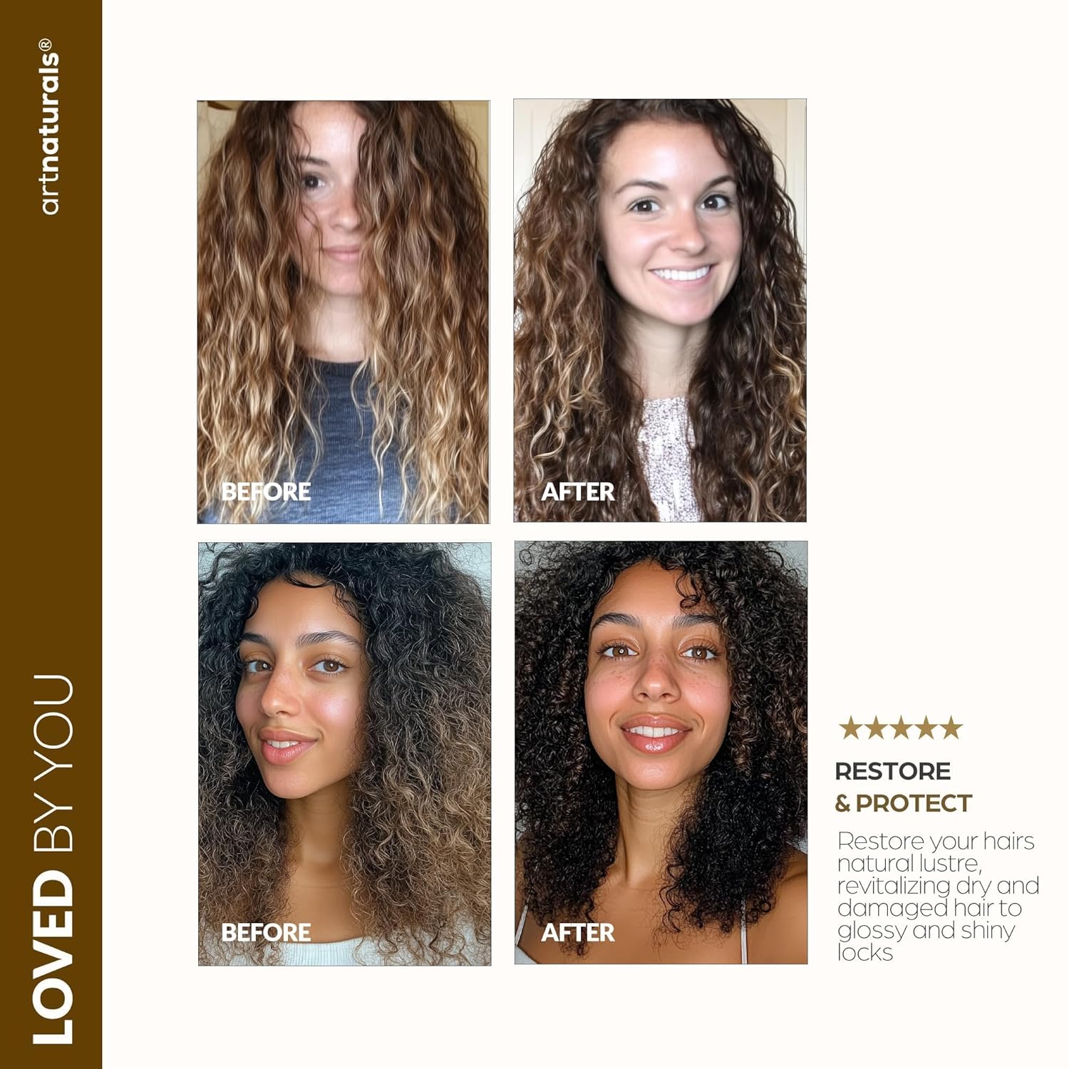 artnaturals Hair Mask for Dry, Damaged Hair - Deep Conditioning Treatment Argan Oil & Jojoba Treatment Repair Mask for Curly, Frizzy Color-Treated Hair, For Hydrating Growth Repair Moisturizing