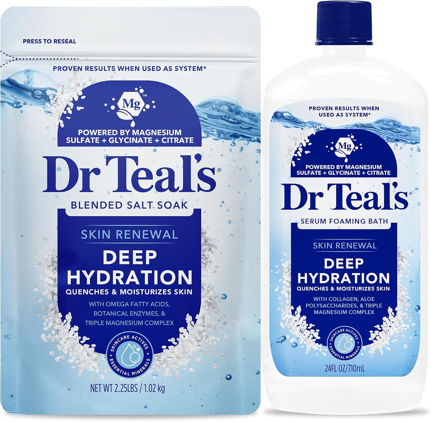 Dr Teal’s Skin Renewal Deep Hydration Salt & Foaming Bath Combo Pack
