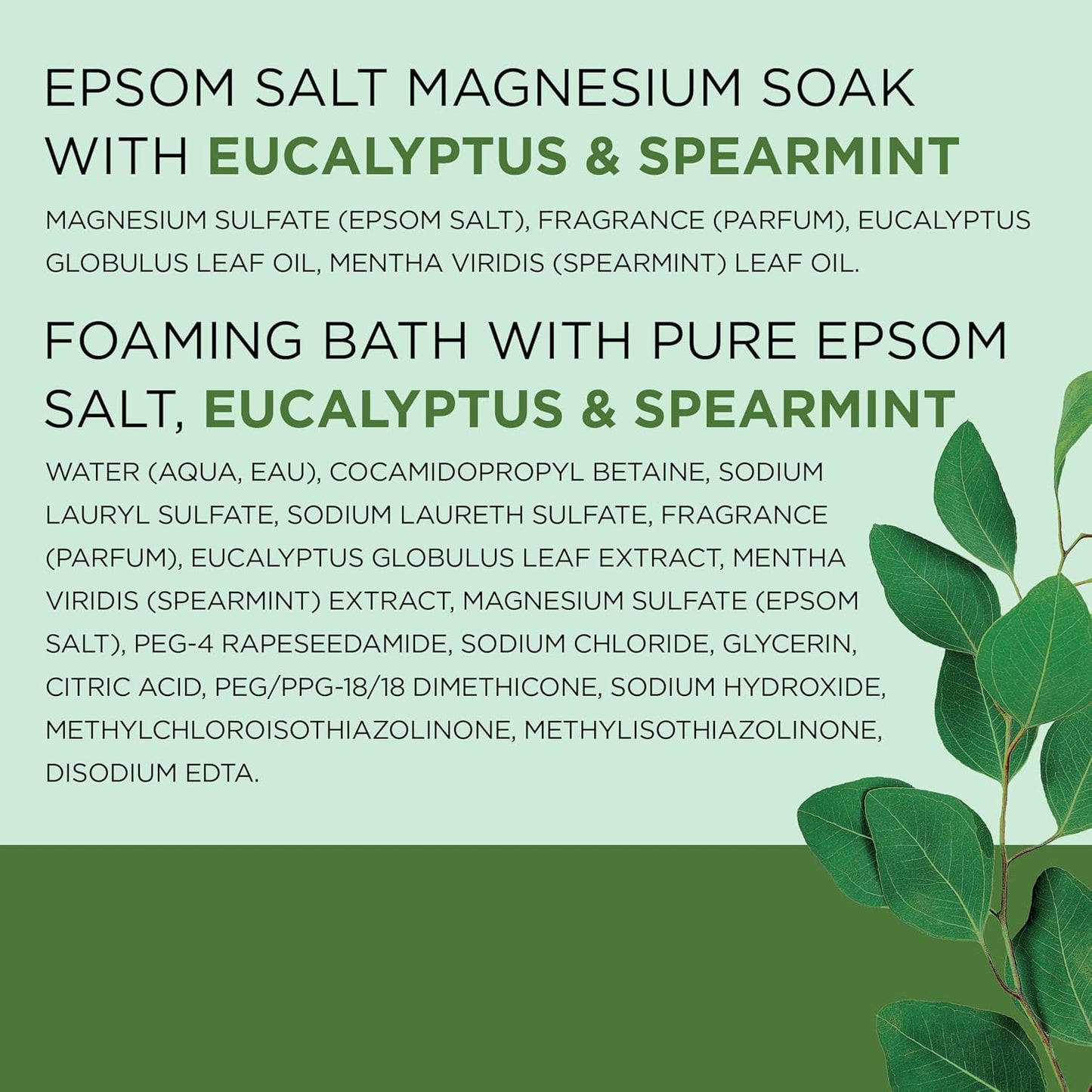 Dr Teal's Pure Epsom Salt Soak and Foaming Bath, Relax & Relief with Eucalyptus & Spearmint, Combo Pack