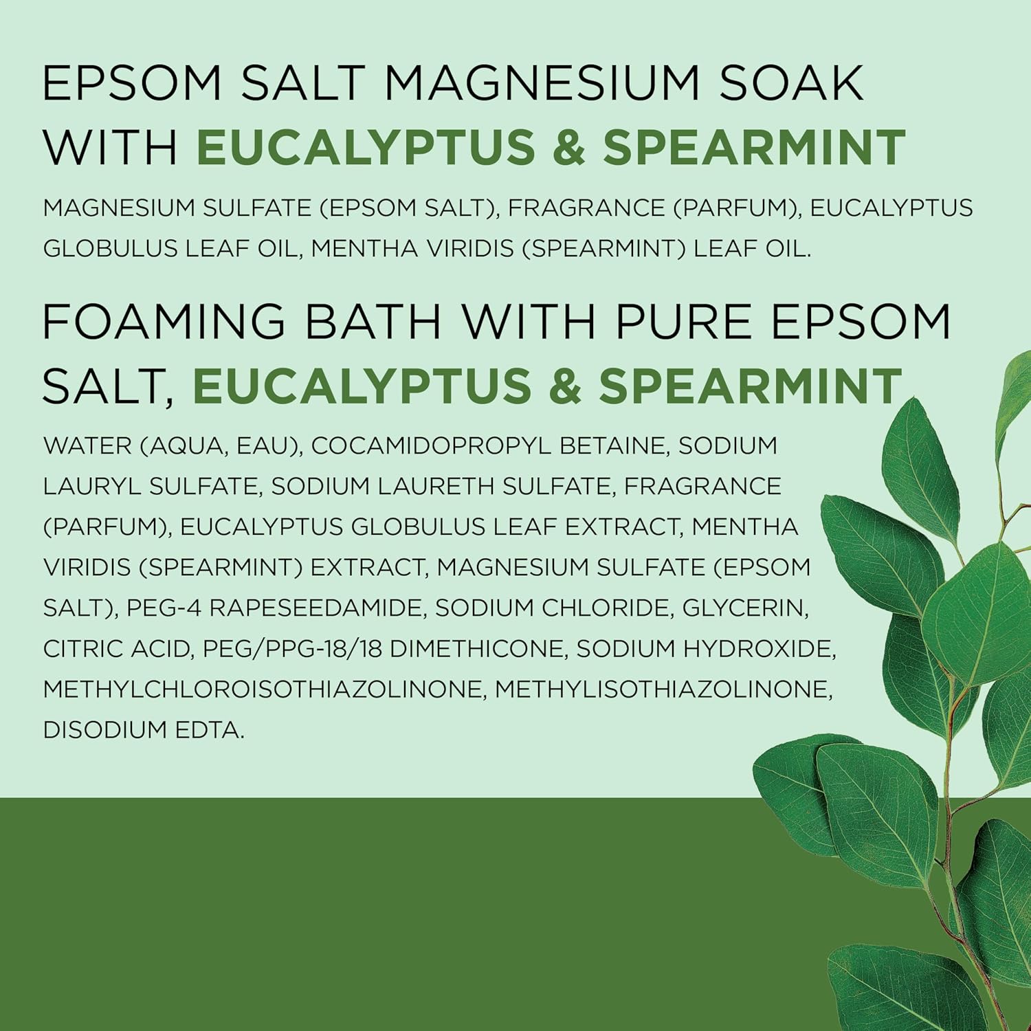 Dr Teal's Pure Epsom Salt Soak and Foaming Bath, Relax & Relief with Eucalyptus & Spearmint, Combo Pack