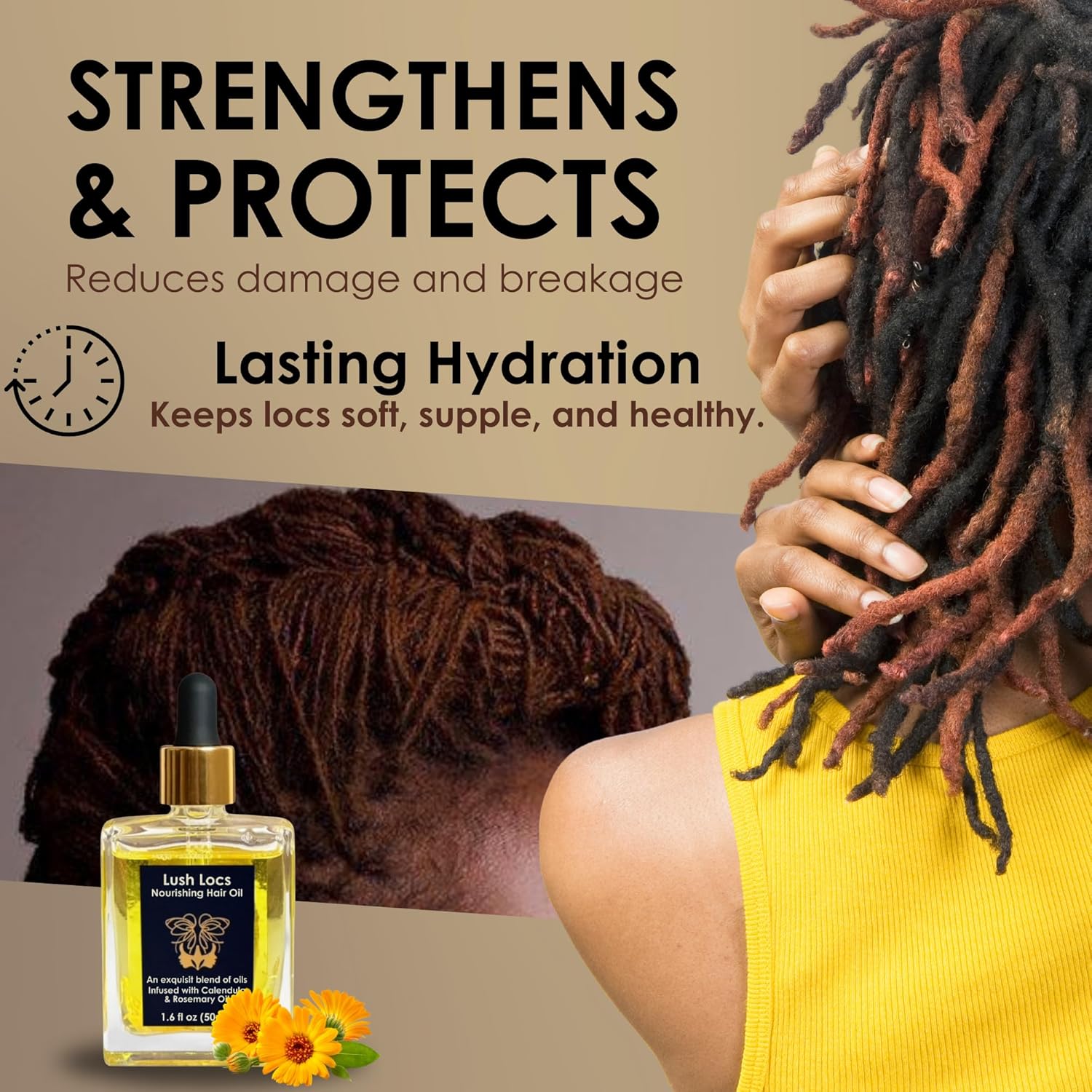 NVLX LABS Rosemary Hair Oil (1.6 Oz) | Peppermint, Tea Tree & Lemongrass Blend | Lightweight Hair & Scalp Oil for Locs, Dreads, Sisterlocs | Vegan, Organic Hair Care Gift for Women & Men