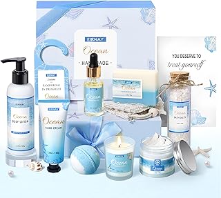 Mothers Day Gifts for Women, Spa Gifts Basket for Women, 12Pcs Ocean Bath and Body Gifts Set, Self Care Gifts for Mom, Wife, Girlfriend, Sister, Female Friends
