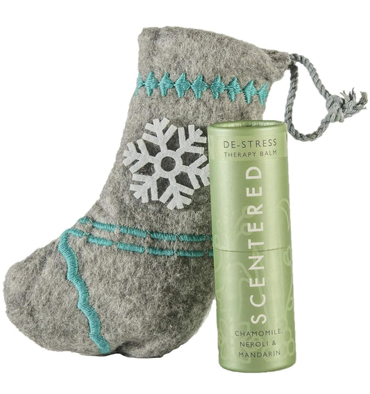 Scentered Aromatherapy De-Stress Balm Christmas Stocking Gift for Stress Relief - Essential Oil Roll On with Chamomile &