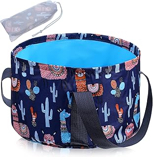 Collapsible Bucket for Soaking Feet - Portable Foldable Foot Bath Tub Spa Basin for Travel, Home Pedicure & Outdoor Camping (Blue)